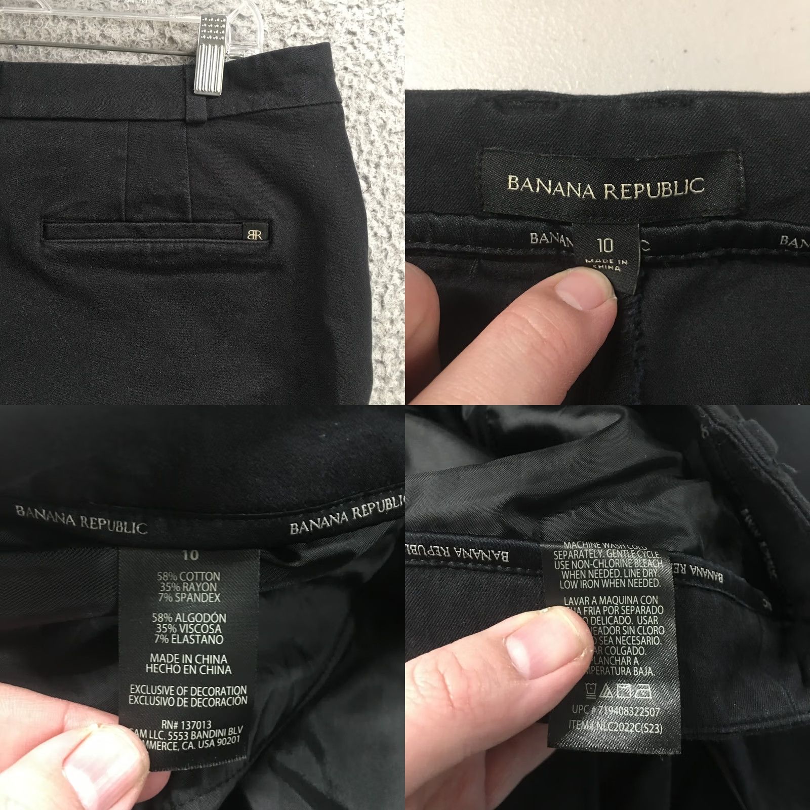 Banana Republic Banana Republic Cropped Jeans Womens 10 Black Zip Fly Mid Rise Slash Pockets Jeans Size 32" / US 10 / IT 46 - 9 Thumbnail