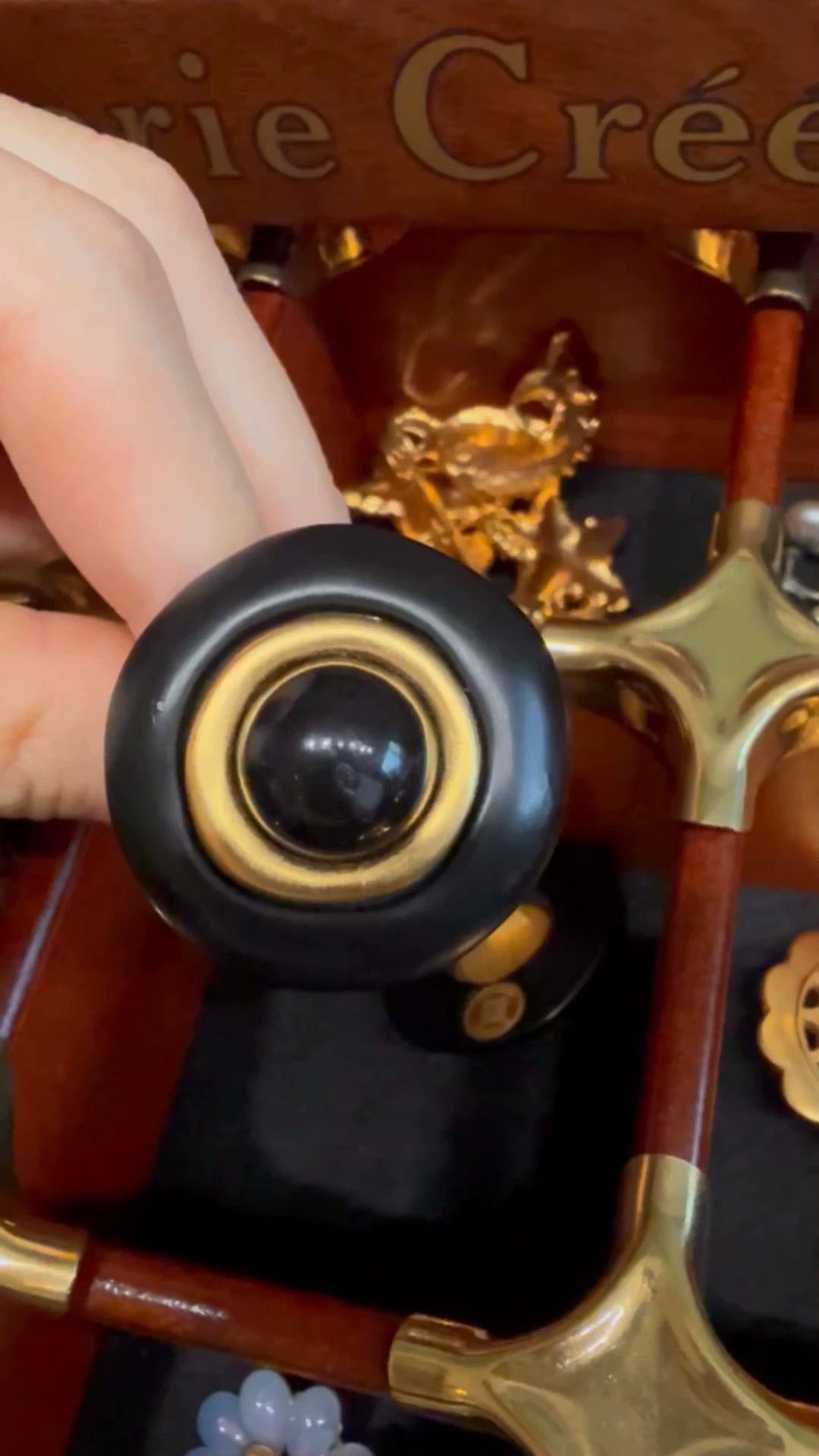 Givenchy Givenchy Vintage Black Gold Jelly Clip-On Earrings Size ONE SIZE - 1 Thumbnail