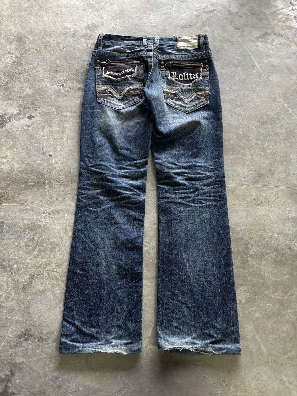 If Six Was Nine y2k lolita distressed style sick stone wash japanese jeans Size US 31 - 13 Thumbnail