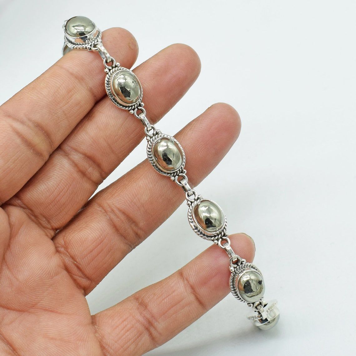 Handmade Natural Powerful Pyrite Stone Bracelet, Gift For Her Size ONE SIZE - 1 Thumbnail