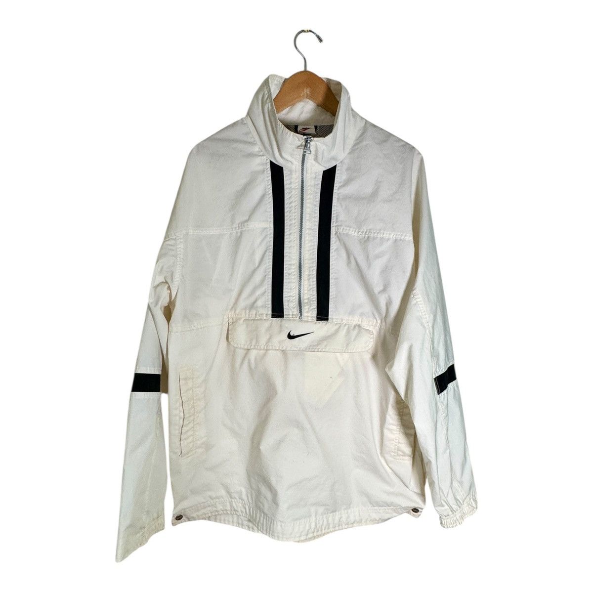 Nike Vintage 90s Nike White Label Half Zip Windbreaker White L Size US L / EU 52-54 / 3 - 1 Thumbnail