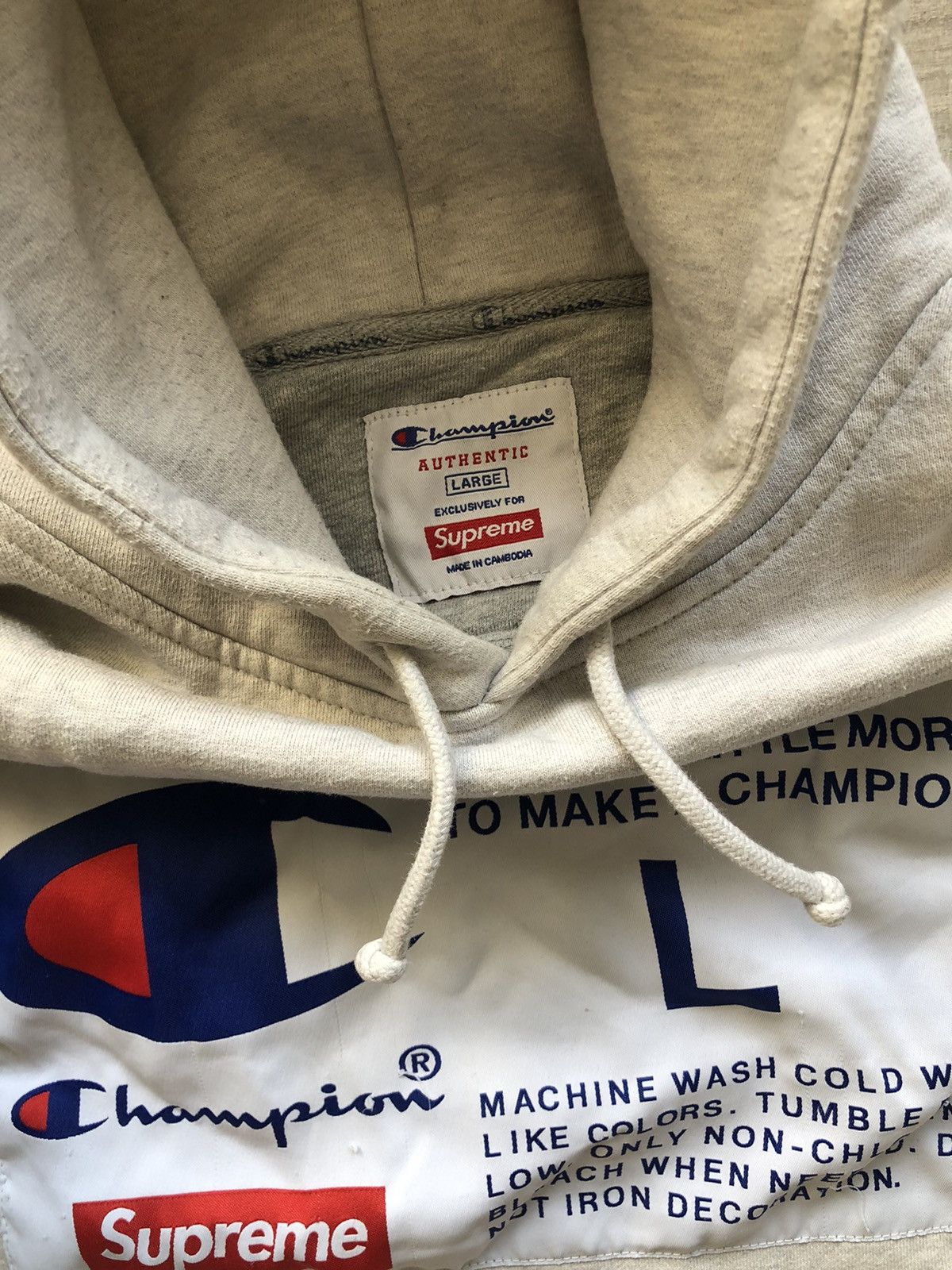 Champion × Supreme Supreme x Champion ash grey hoodie Size US L / EU 52-54 / 3 - 5 Thumbnail