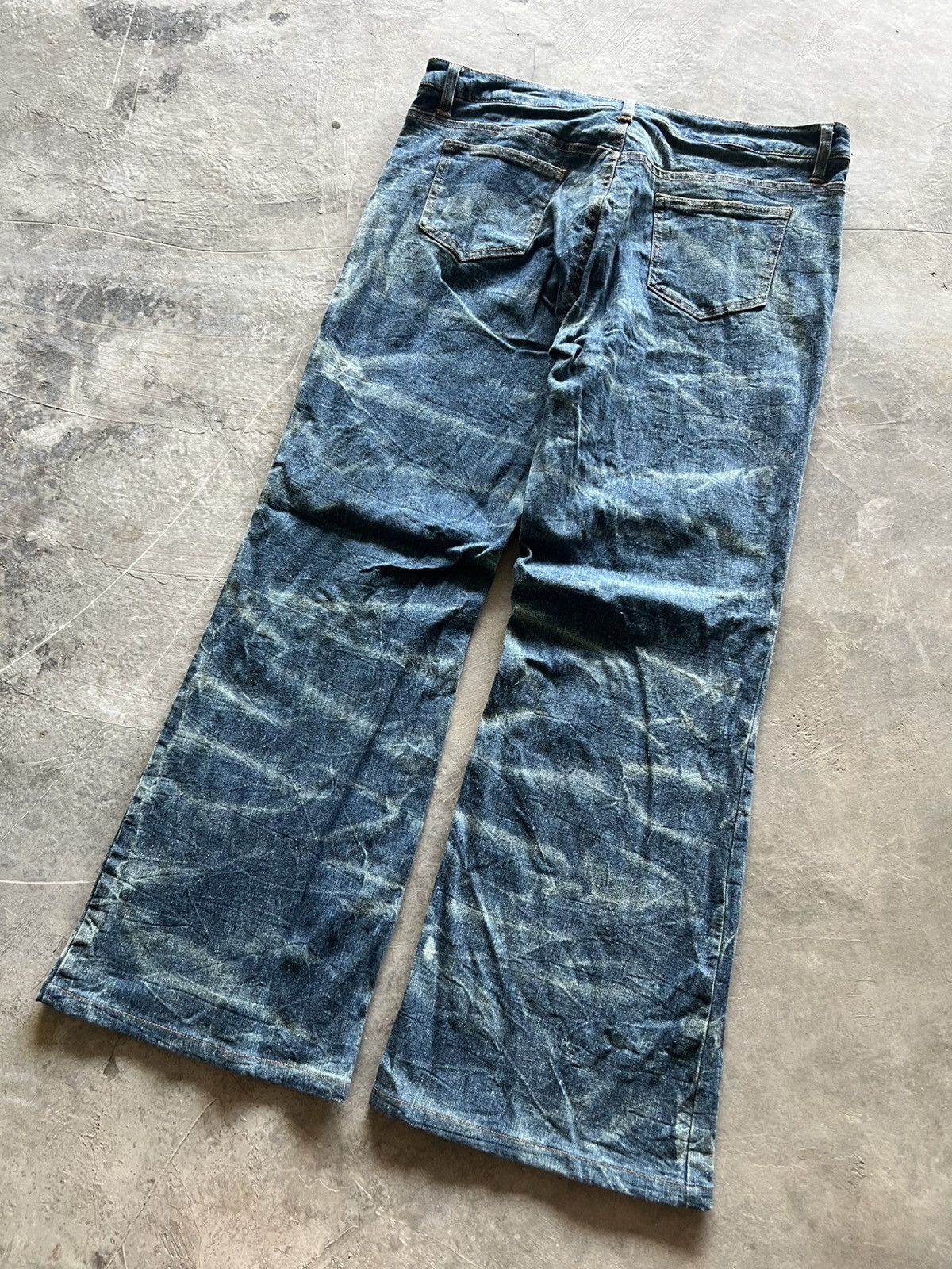 Hysteric Glamour flare japanese denim wavy tiger stripe style wash faded Size US 36 / EU 52 - 15 Thumbnail