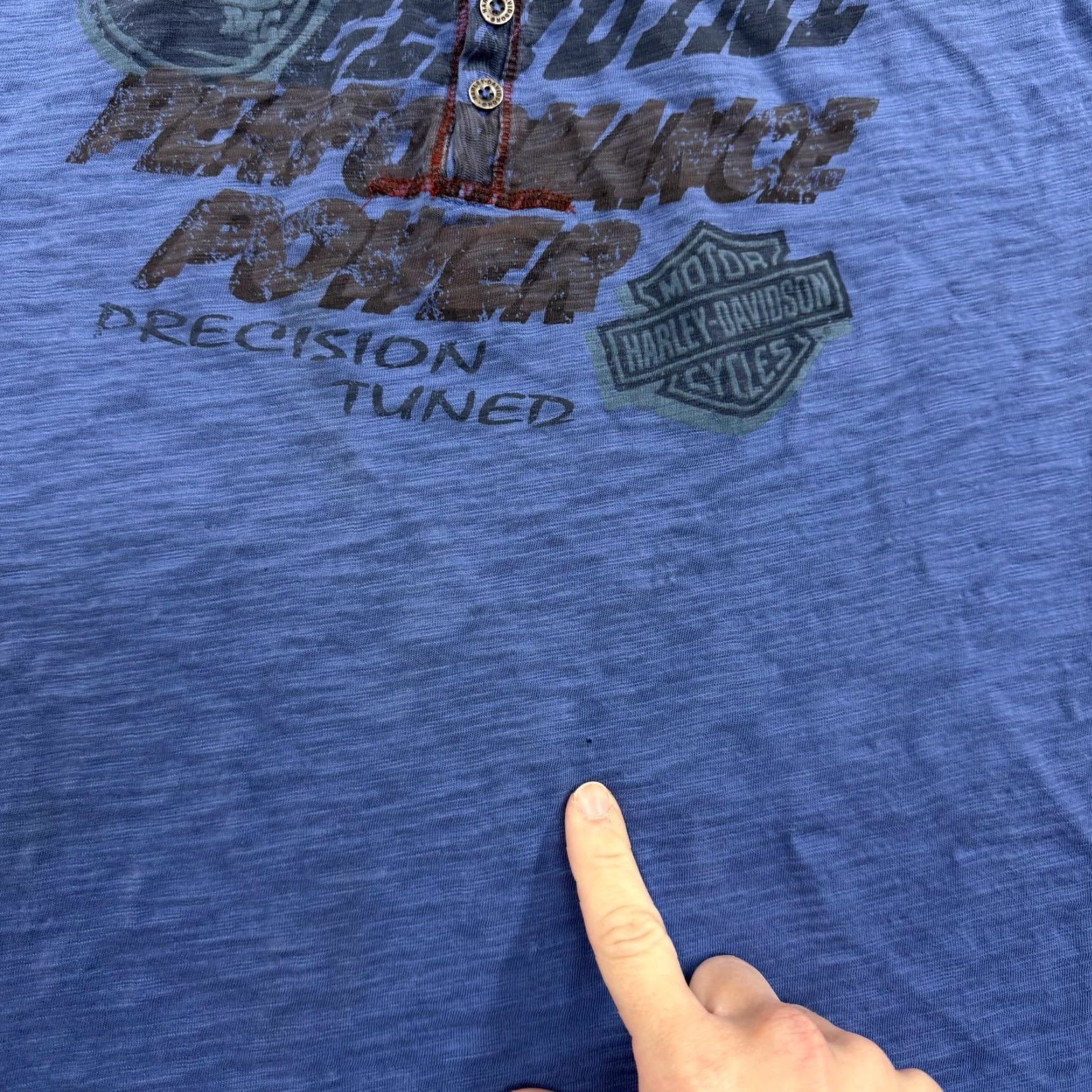 Harley Davidson Harley-Davidson Shirt Mens Large Blue Henley Motorcycle Graphic Biker Tee Size US L / EU 52-54 / 3 - 4 Thumbnail