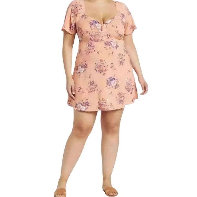Other Abound Skater Dress Floral Short Sleeve Multicolor L NWOT Size L / US 10 / IT 46 - 1 Thumbnail