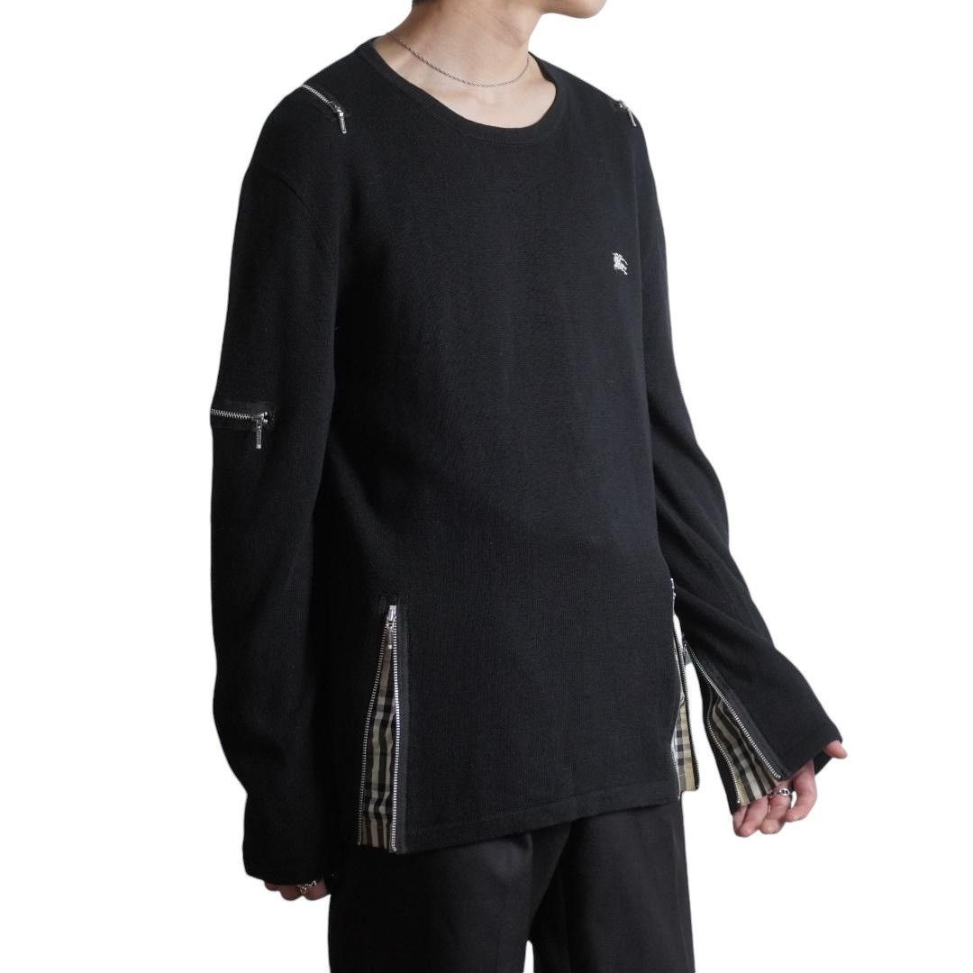 Burberry Black Label Multi-Zip Bondage Cotton Knit Shirt Size US S / EU 44-46 / 1 - 1 Thumbnail
