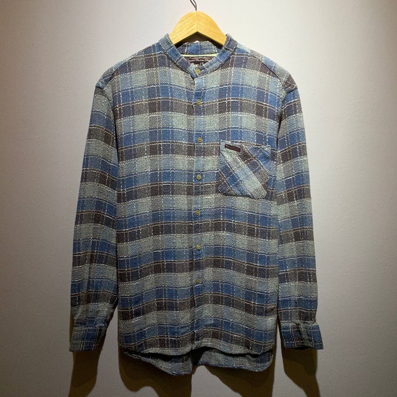 Marlboro Marlboro Classic Plaid Sashiko Band Collar Button Up Shirt Size US L / EU 52-54 / 3 - 1 Thumbnail