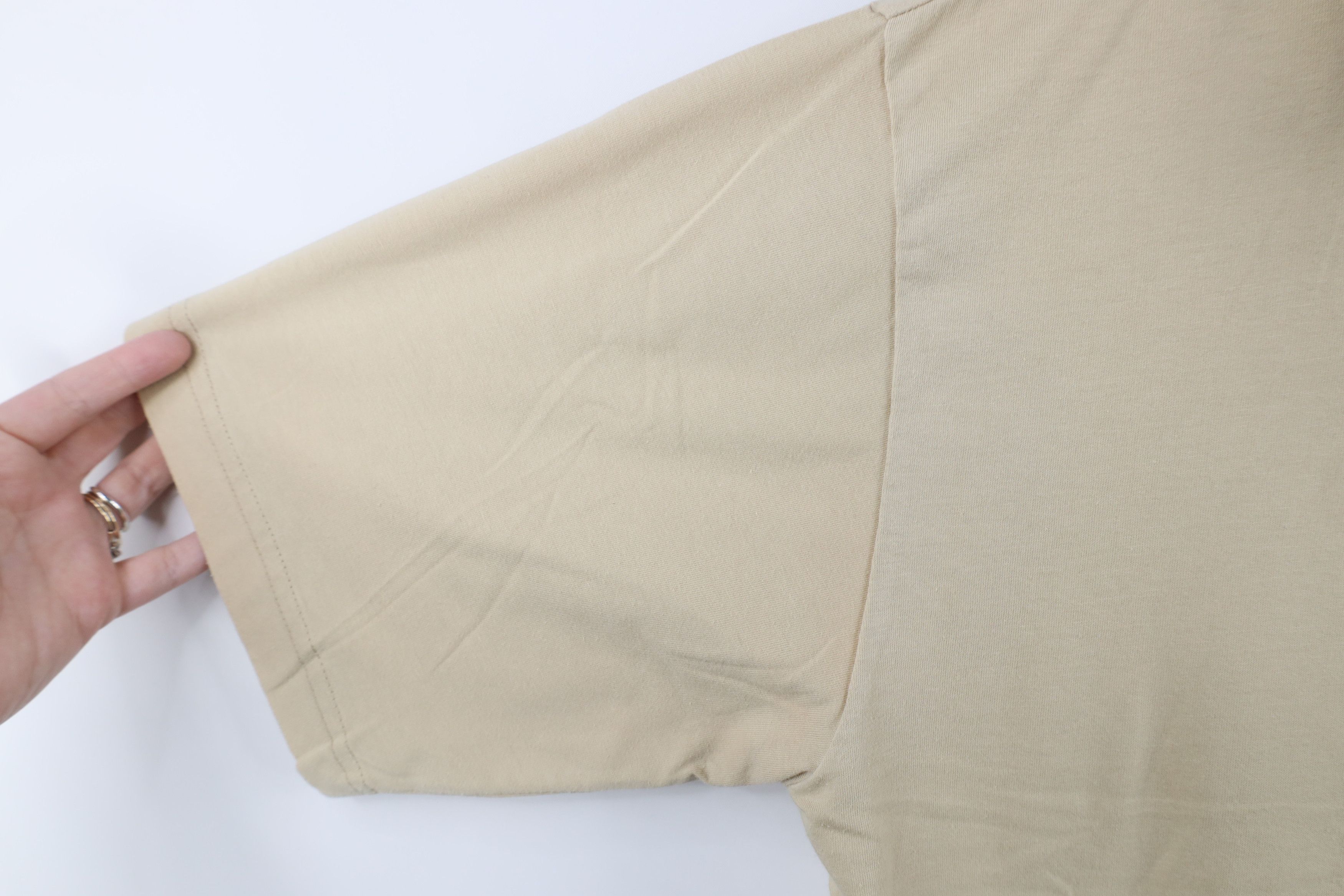 Vintage Vintage 90s Streetwear Blank Baggy Fit Knit Polo Shirt Beige Size US M / EU 48-50 / 2 - 9 Thumbnail