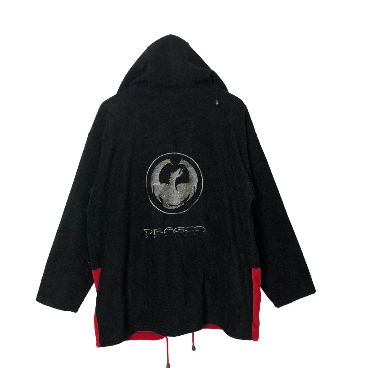 image of Skategang x Vintage Dragon Optical Big Logo Zipper Ups Hoodie Jacket in Black/Red, Men's (Size 2XL)