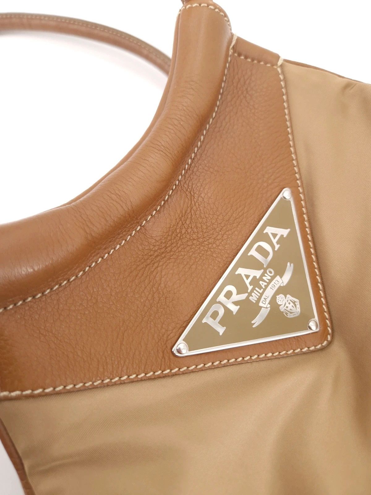 Prada Prada Big Logo Tessuto + Leather Hobo Bag Size ONE SIZE - 2 Thumbnail