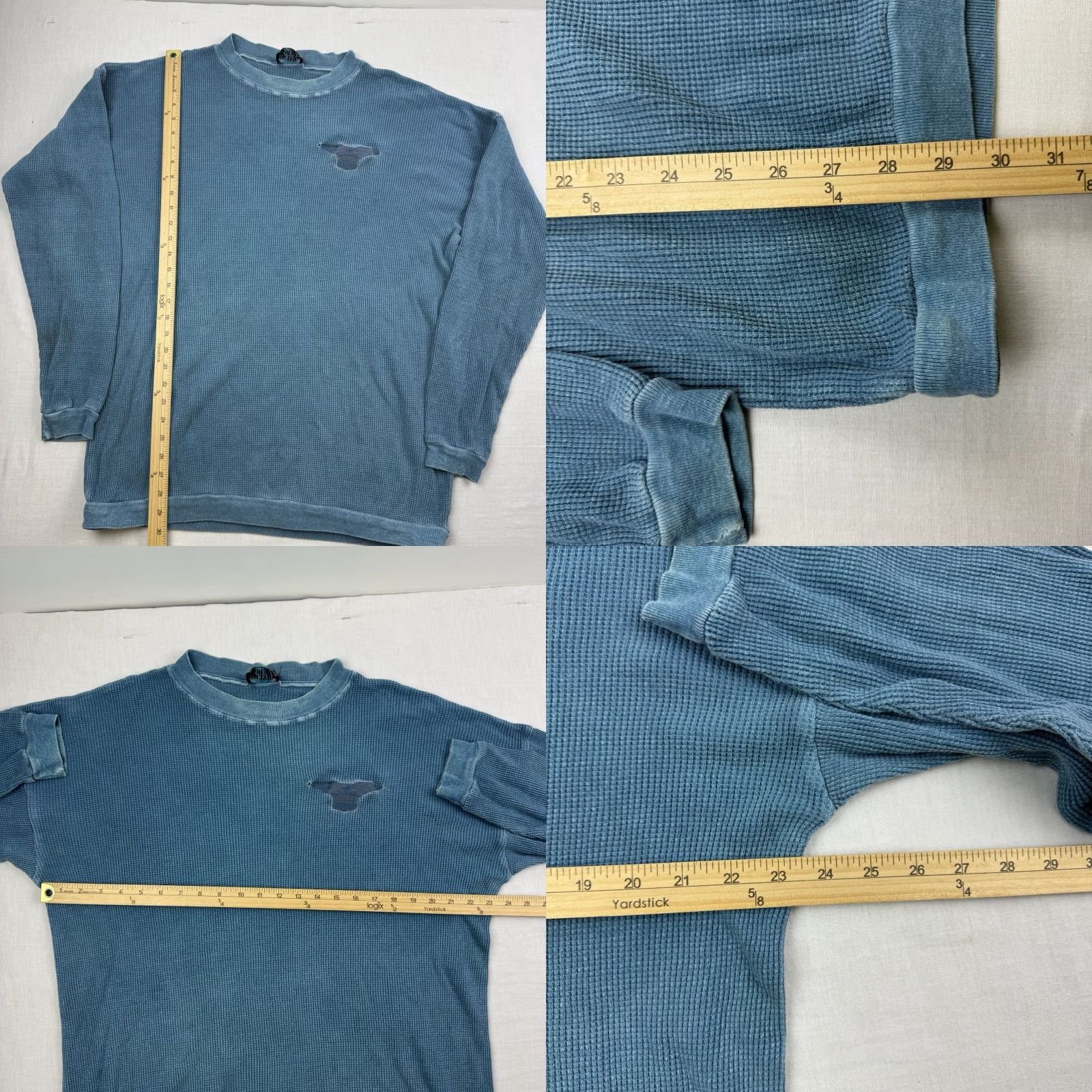Vintage VINTAGE Easy Riders Thermal Shirt Men Large Blue 90s Biker Punk Hipster Crew Neck Long Sleeve Size US L / EU 52-54 / 3 - 8 Thumbnail