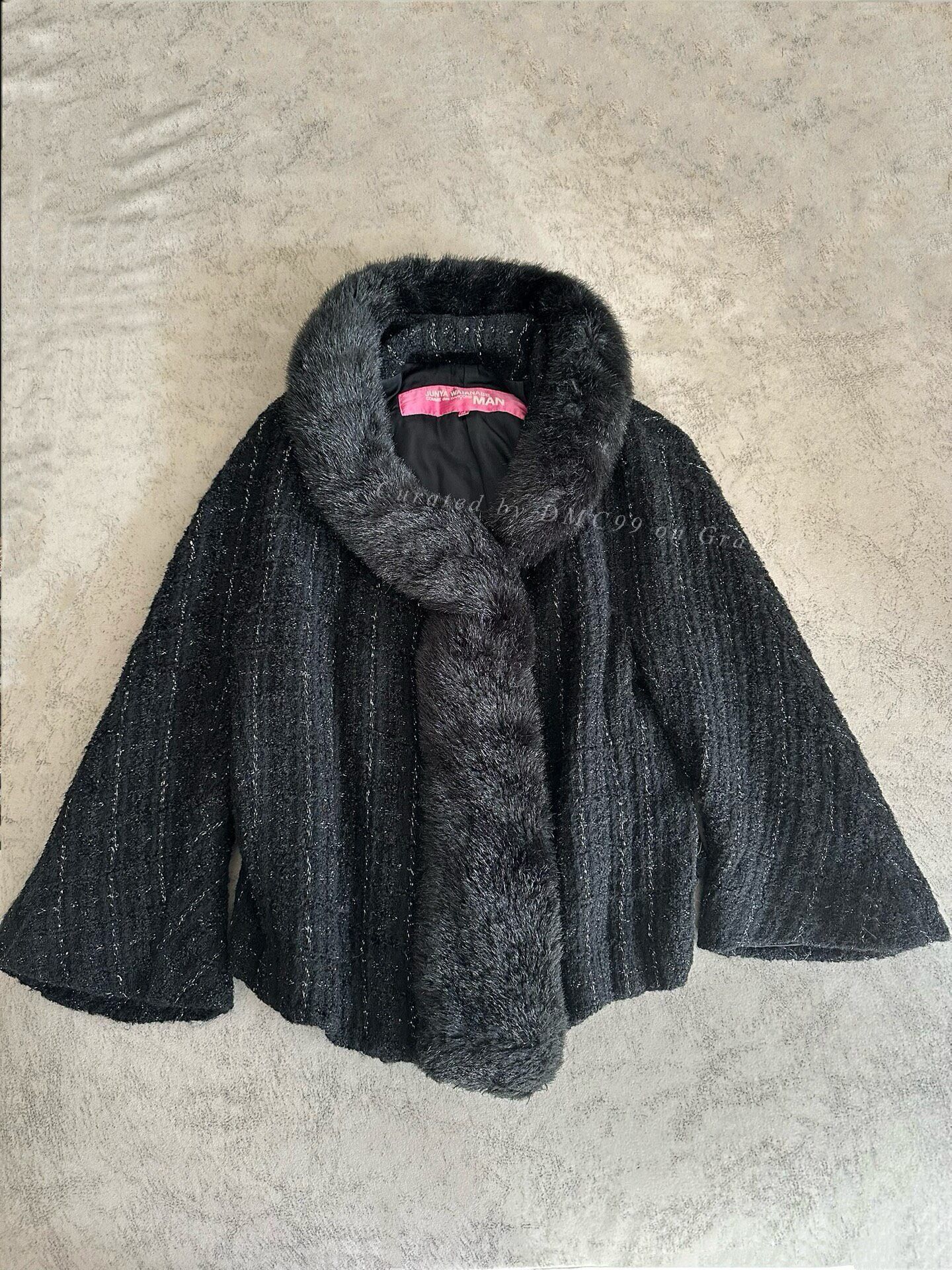 Junya Watanabe Junya Watanabe Tweed Coat with Fur Collar Size M / US 6-8 / IT 42-44 - 1 Thumbnail