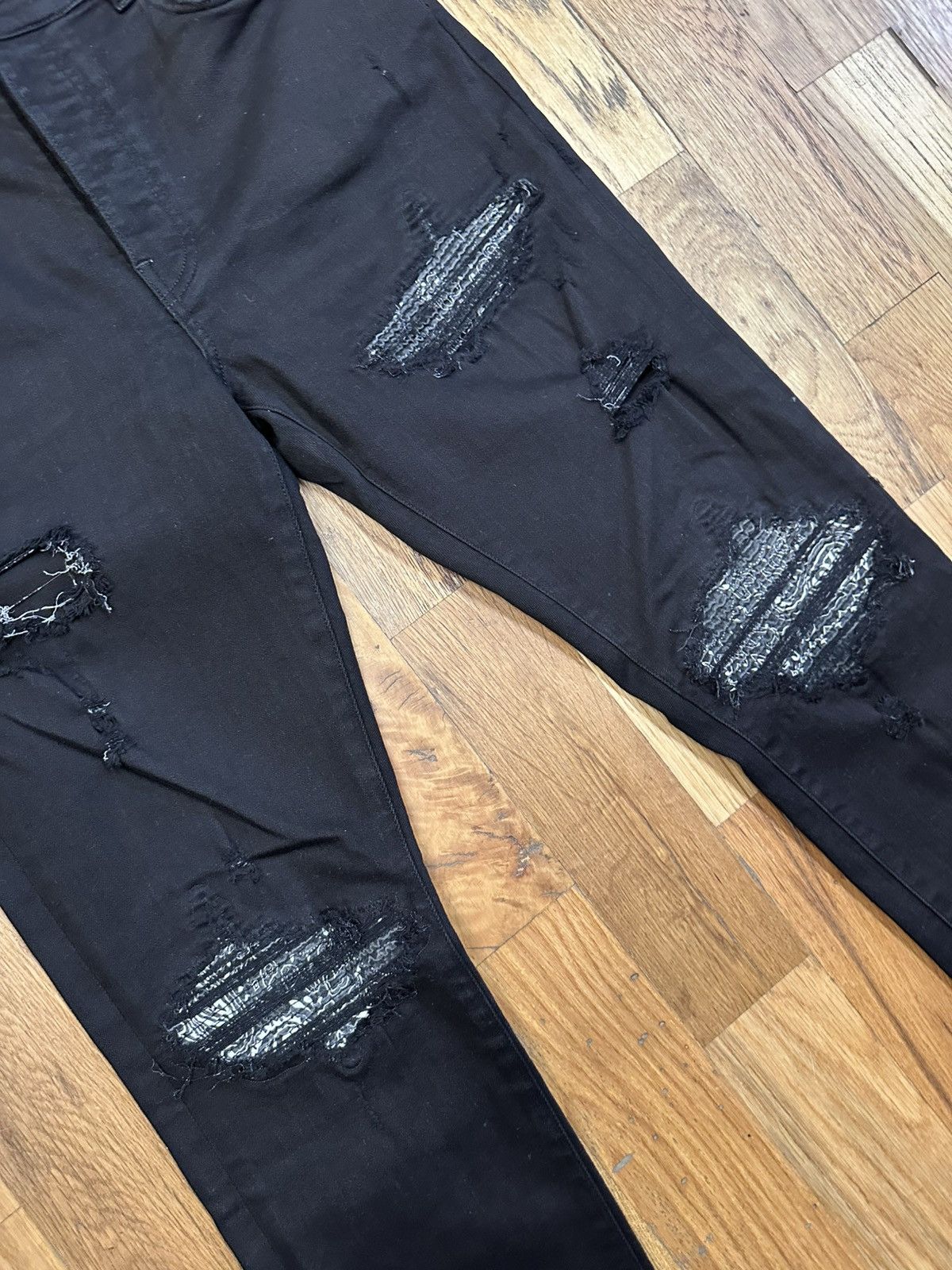 Amiri MX1 Grey Paisley Black Denim Jeans Size 36