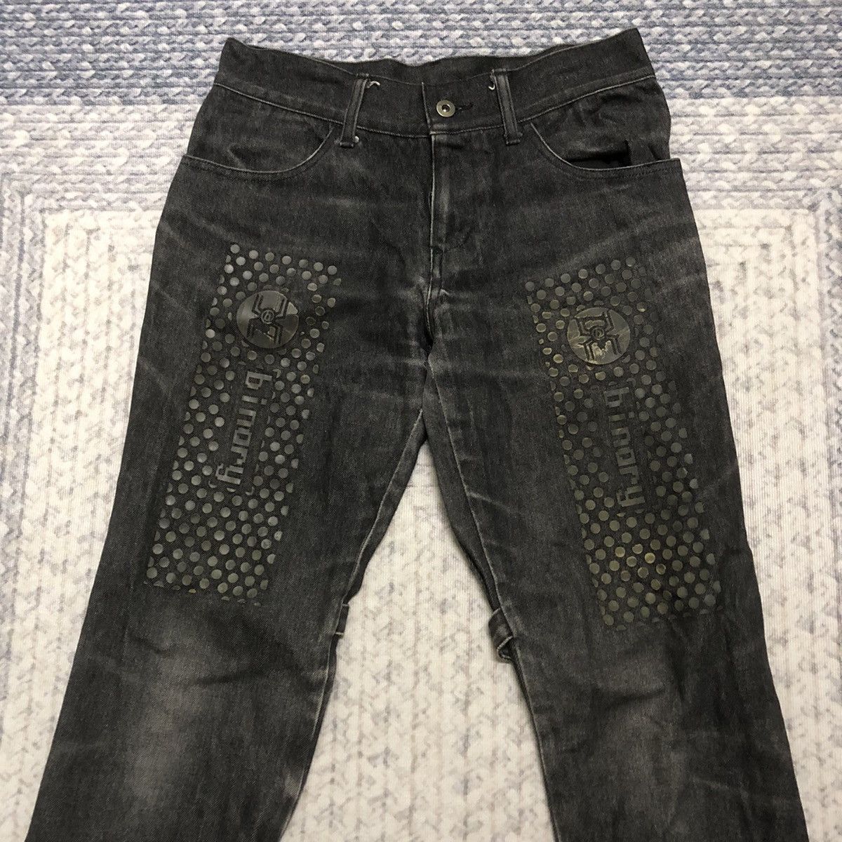 Rare Distressed Japanese Brand Punk Bondage Flare Jeans