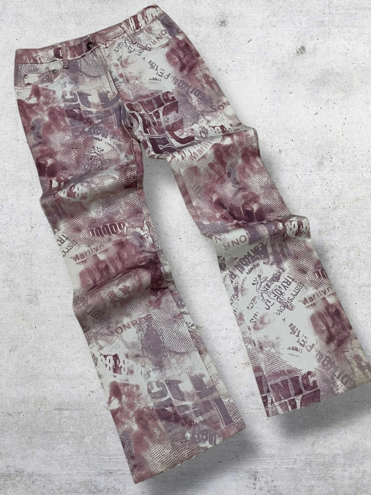 Japanese Brand VINTAGE GHOLE OG ITALY DESIGNER 90 MARILYN MONROE PRINT PANT Size US 26 / EU 42 - 2 Thumbnail