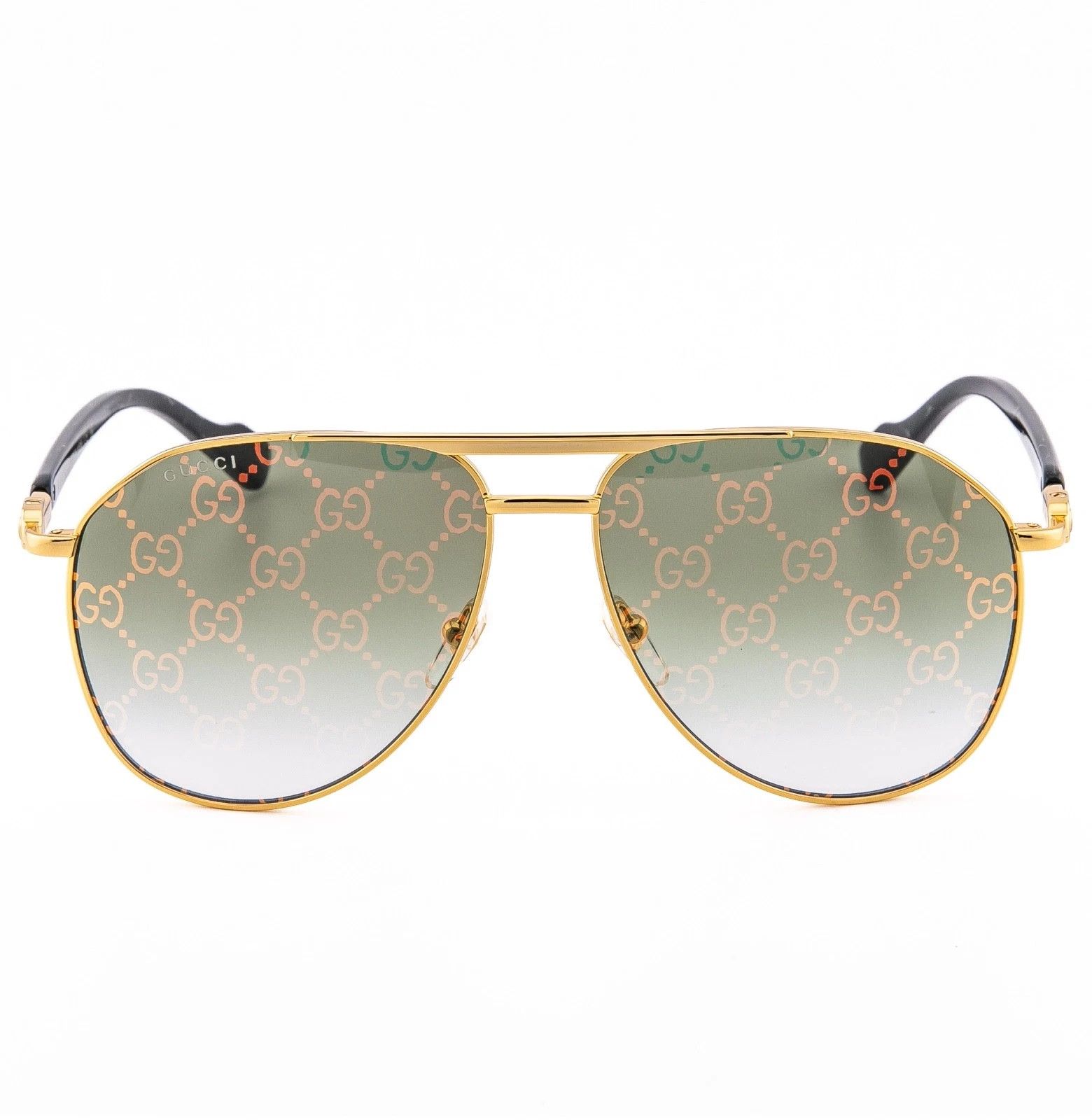 Gucci GUCCI 1220 Gg1220S Gold Green Mirror Aviator Sunglass 004 Size ONE SIZE - 5 Thumbnail