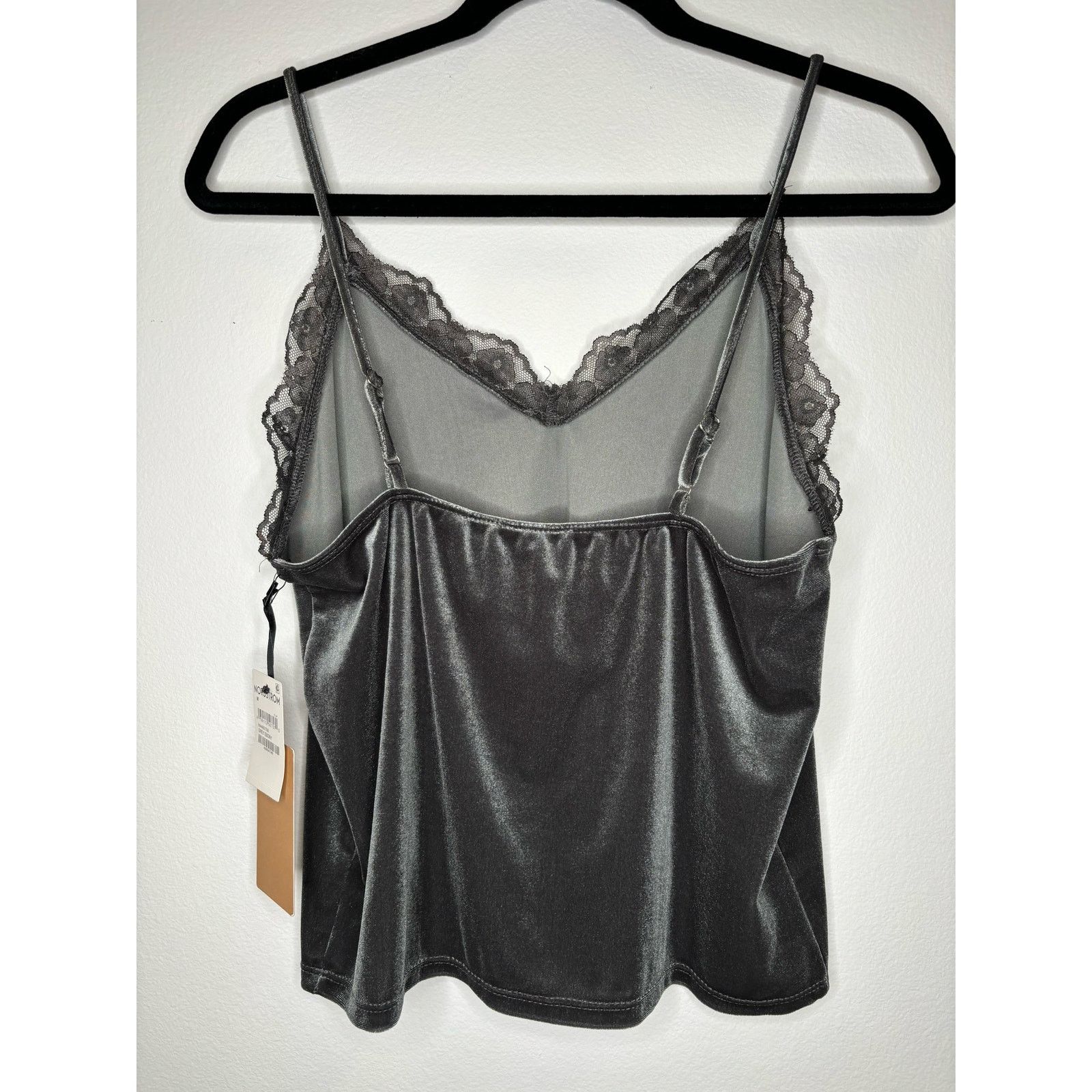 & Other Stories Halogen Charcoal Grey Velvet Tank with Adjustable straps Size M / US 6-8 / IT 42-44 - 3 Thumbnail
