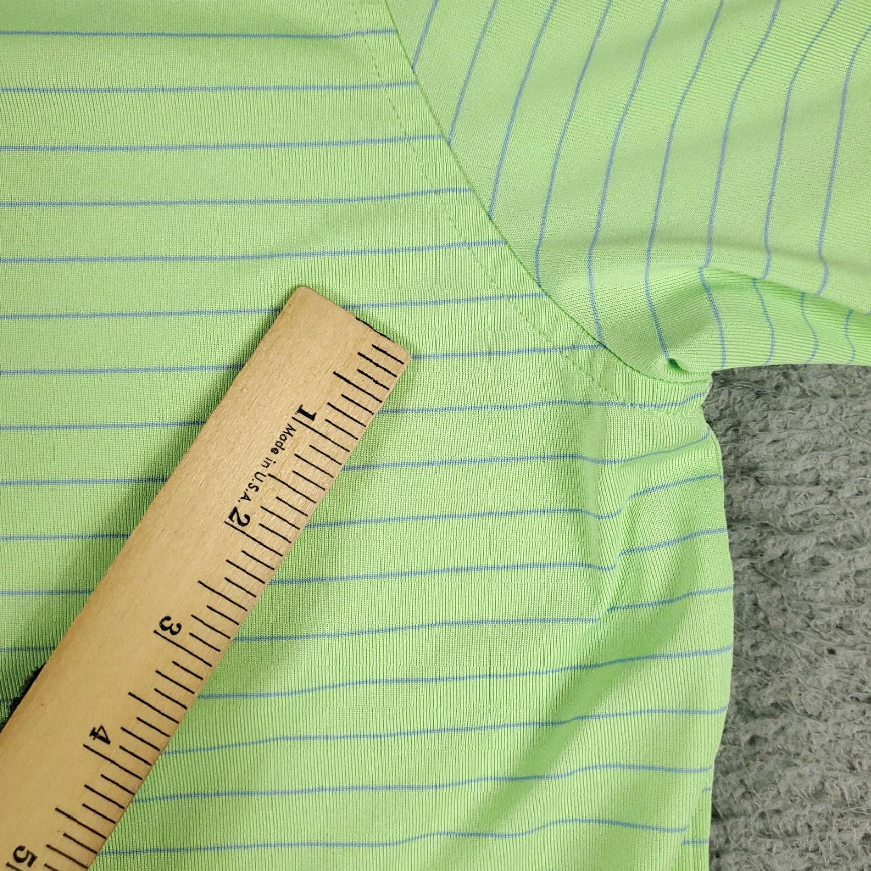 Vintage Donald Ross Polo Shirt Mens Large Green Striped Short Sleeve Collared Button Regular Size US L / EU 52-54 / 3 - 3 Thumbnail