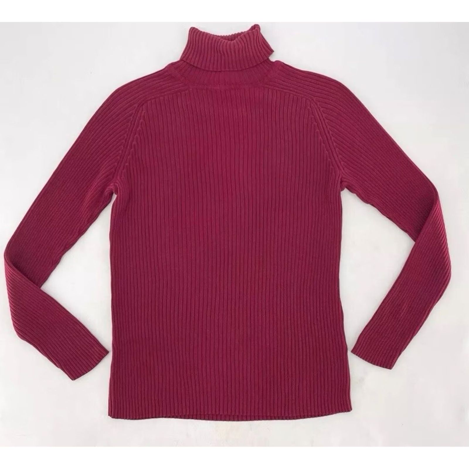Vintage VINTAGE Caslon Plus Size 100% Silk Red Ribbed Turtleneck Sweater 1x, Classic, Runs Small Size XL / US 12-14 / IT 48-50 - 3 Thumbnail