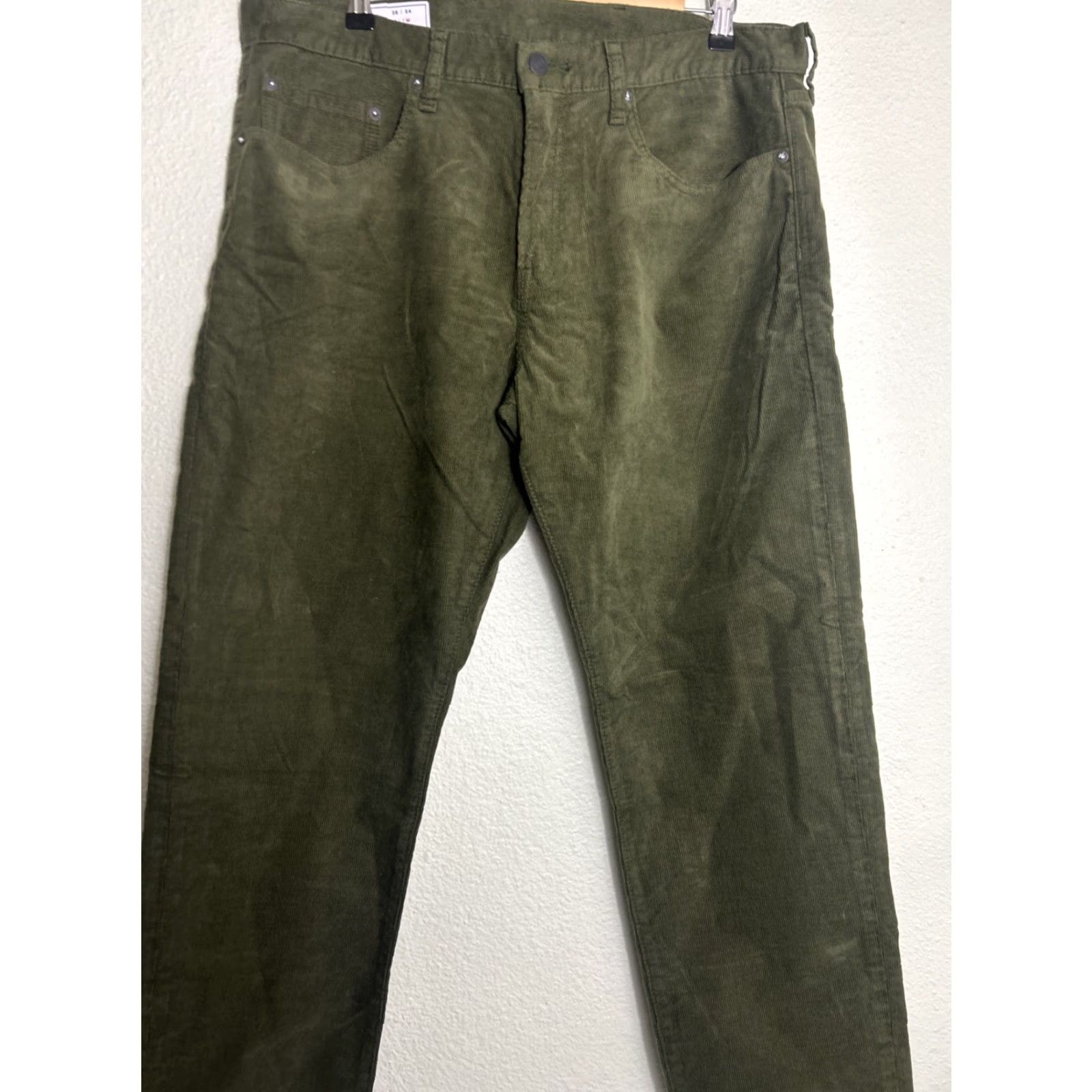 Gap Gap Slim Corduroy Pants Army Jacket Green Mens Size 36x34 Straight Size US 36 / EU 52 - 3 Thumbnail