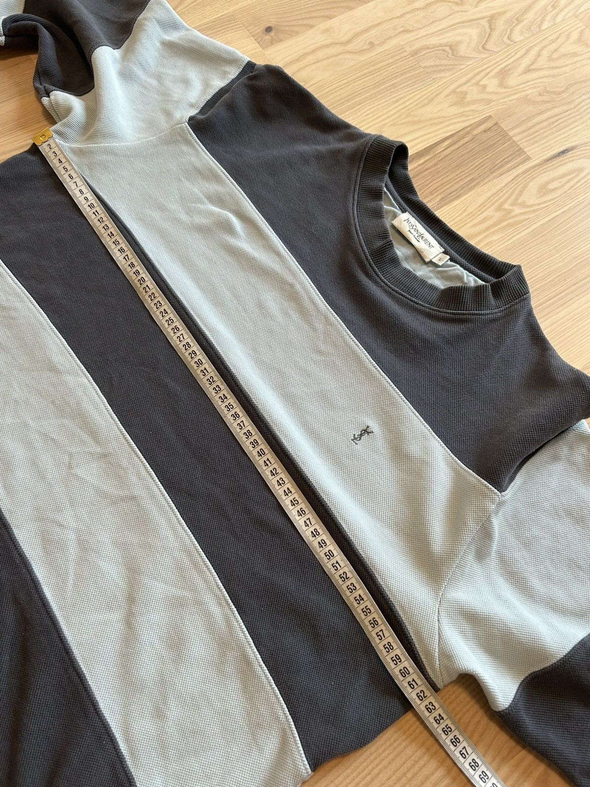 Yves Saint Laurent Yves Saint Laurent Pour Homme Striped Relaxed Crewneck Size US L / EU 52-54 / 3 - 7 Thumbnail