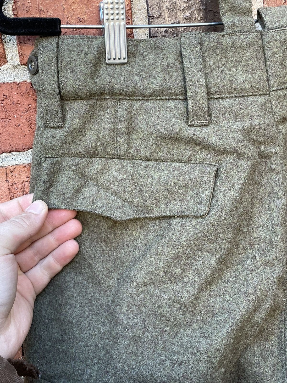 Vintage 50s/60s G. D. Bucking-Alsfeld Green Wool Military Pants Size US 30 / EU 46 - 11 Thumbnail