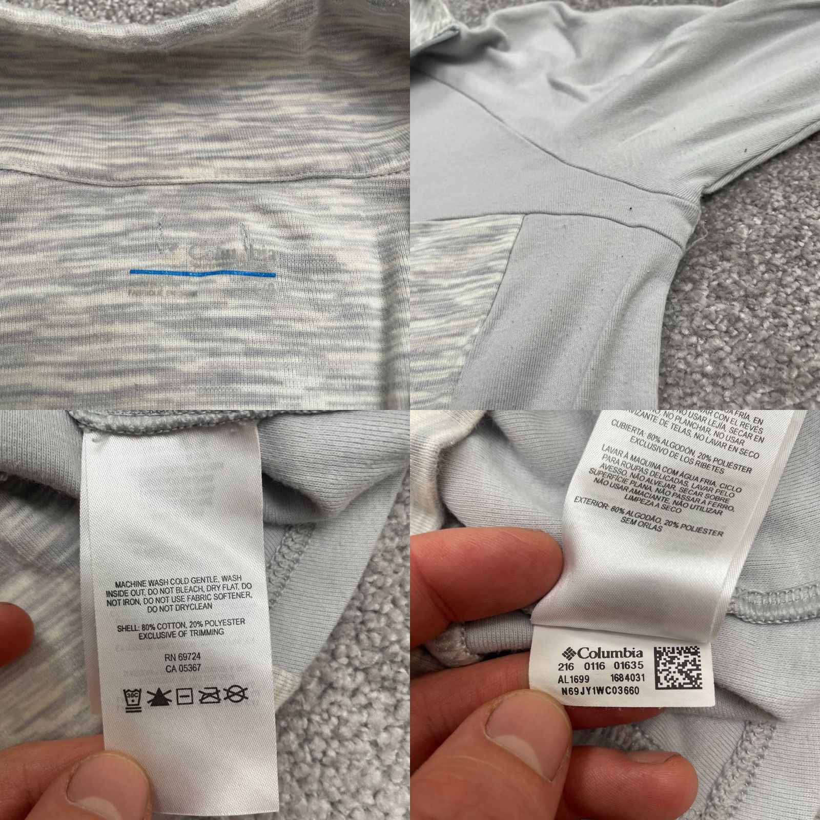 Vintage Columbia Jacket Womens L Gray 1/4 Zip Cotton Blend Athletic Activewear Shirt Size L / US 10 / IT 46 - 8 Thumbnail