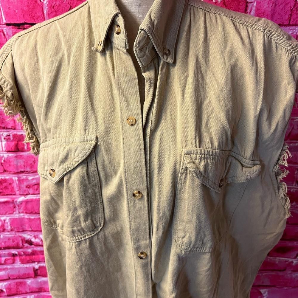Designer Biker wear tan rider vest Size US XXL / EU 58 / 5 - 4 Thumbnail