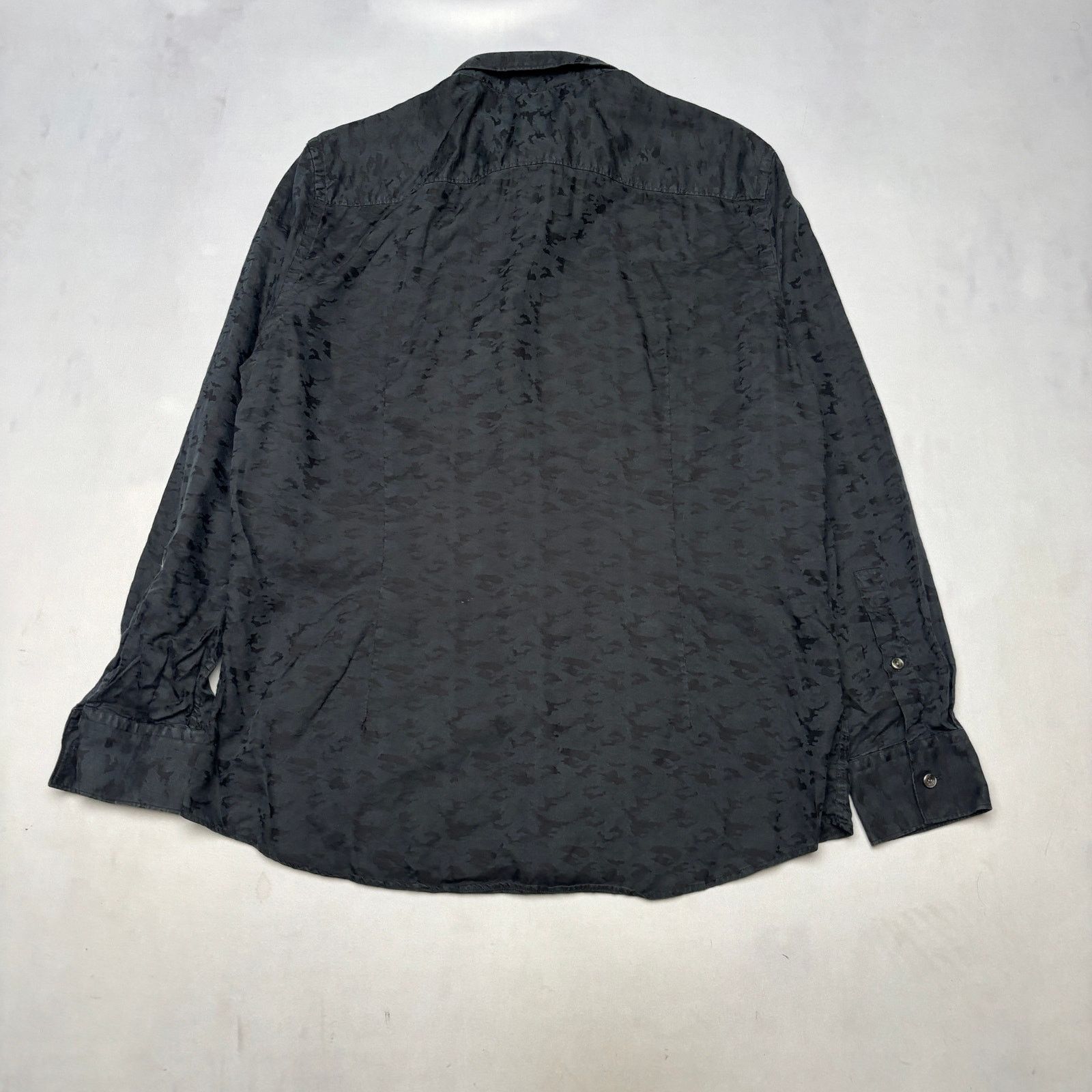 Versace VTG Versace Collection Black Jacquard Button Up Shirt 43/17 Size US L / EU 52-54 / 3 - 3 Thumbnail