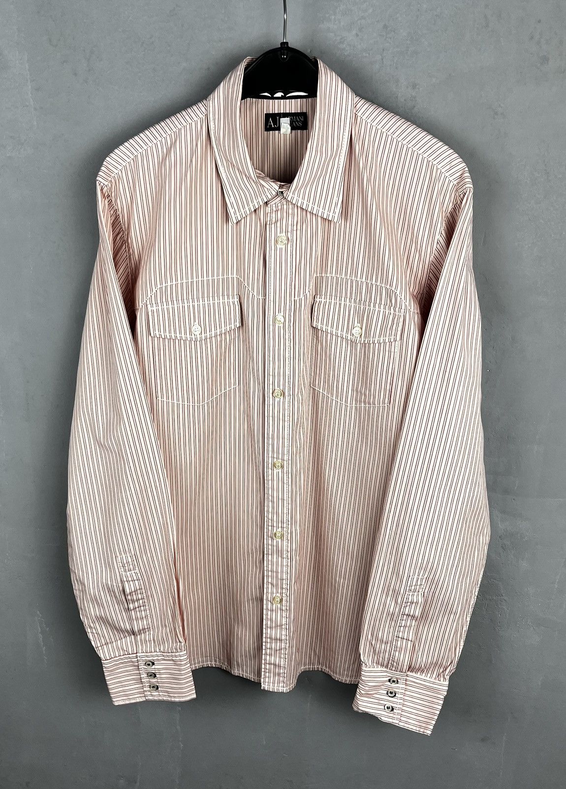 Armani × Giorgio Armani × Vintage Armani big logo shirt vintage Size US XL / EU 56 / 4 - 2 Thumbnail