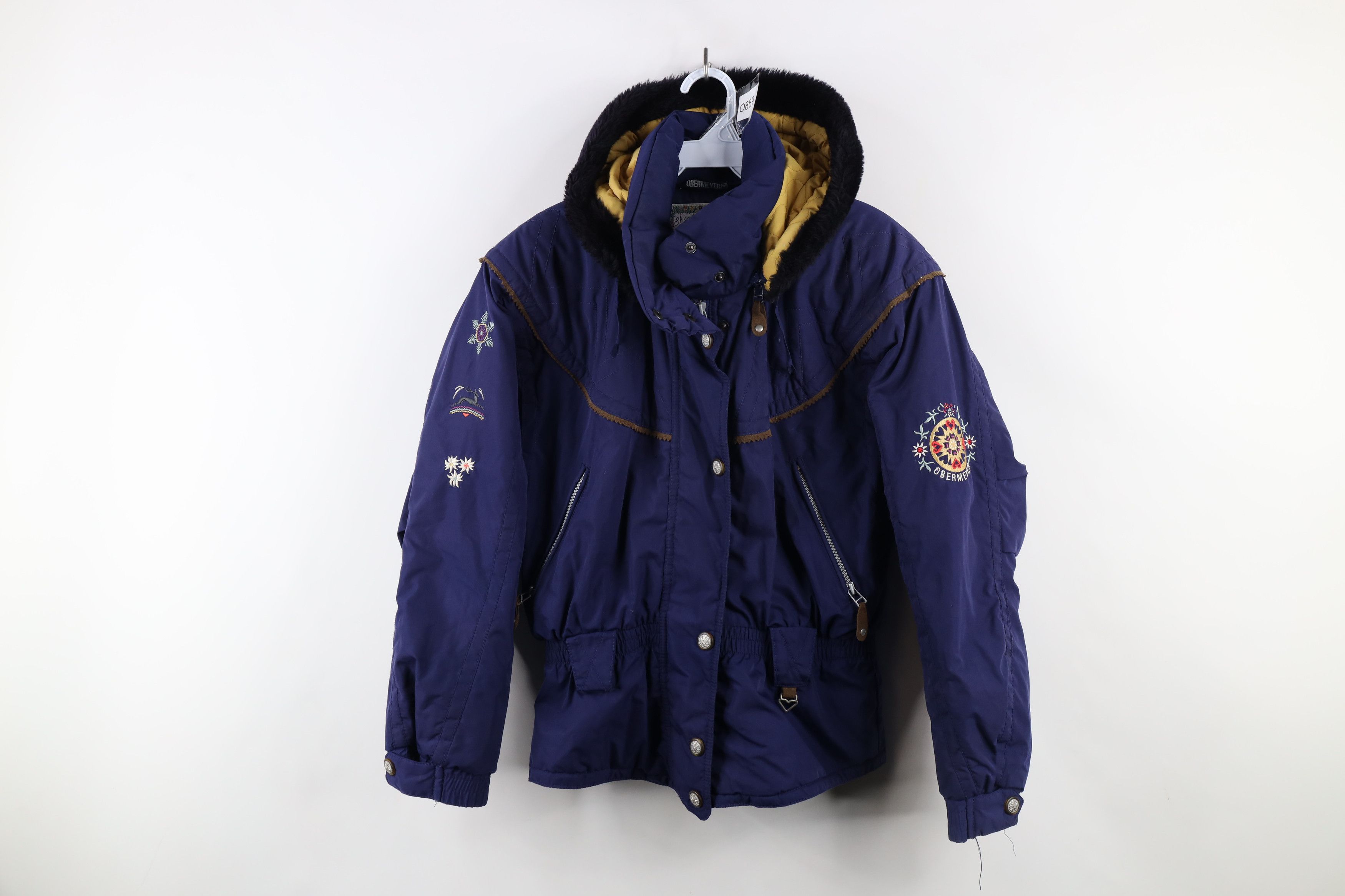 Vintage Vintage 90s Streetwear Flower Hooded Skiing Puffer Jacket Size M / US 6-8 / IT 42-44 - 1 Thumbnail