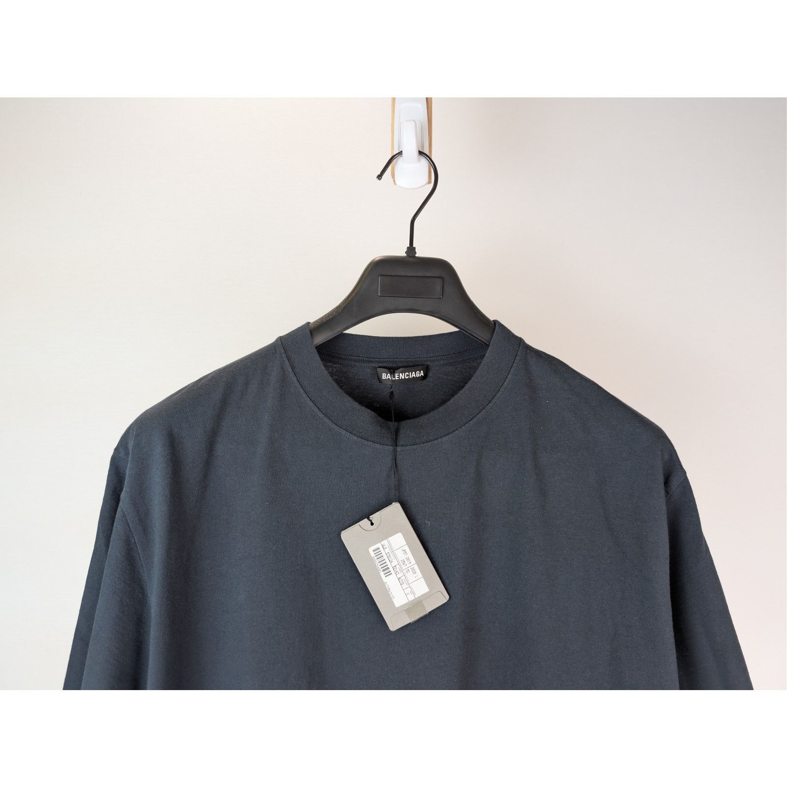 Balenciaga o1rshd1 Light Jersey Balenciaga Logo Top T-Shirt Washed Navy Size US M / EU 48-50 / 2 - 4 Thumbnail