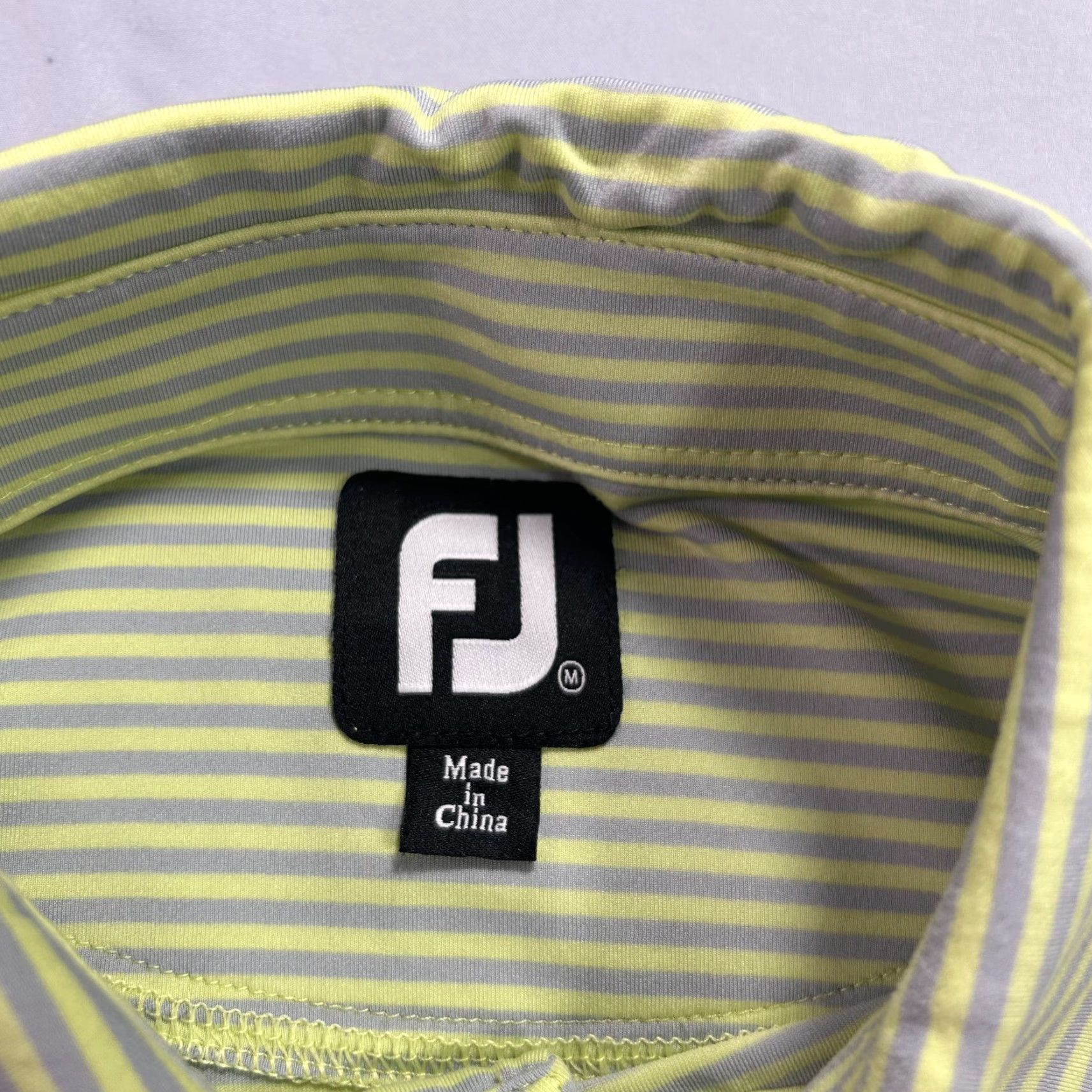 Footjoy FootJoy Polo Shirt Mens M Green Striped Polyester Blend Stretch Easy Care Golf Shirt Size US M / EU 48-50 / 2 - 7 Thumbnail