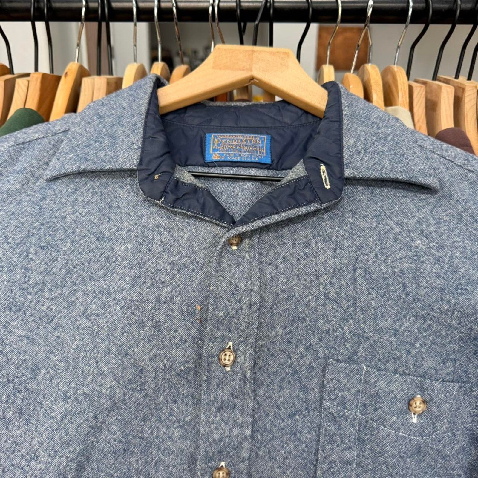 Pendleton Vintage Pendleton Late 60s Flannel Elbow Patches Blue Size US L / EU 52-54 / 3 - 5 Thumbnail