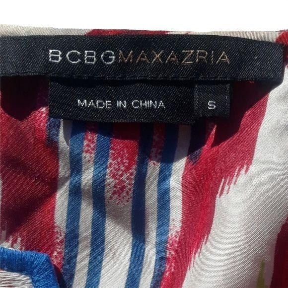 Bcbgmaxazria BCBGMaxAzria Silk Tunic Top Sz S Multicolor Ikat Retro 70's Size S / US 4 / IT 40 - 2 Thumbnail