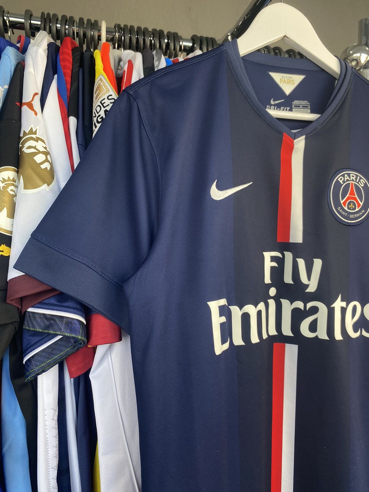 Nike 2014/15 NIKE PARIS SAINT GERMANY HOME SOCCER FOOTBALL JERSEY Size US M / EU 48-50 / 2 - 3 Thumbnail