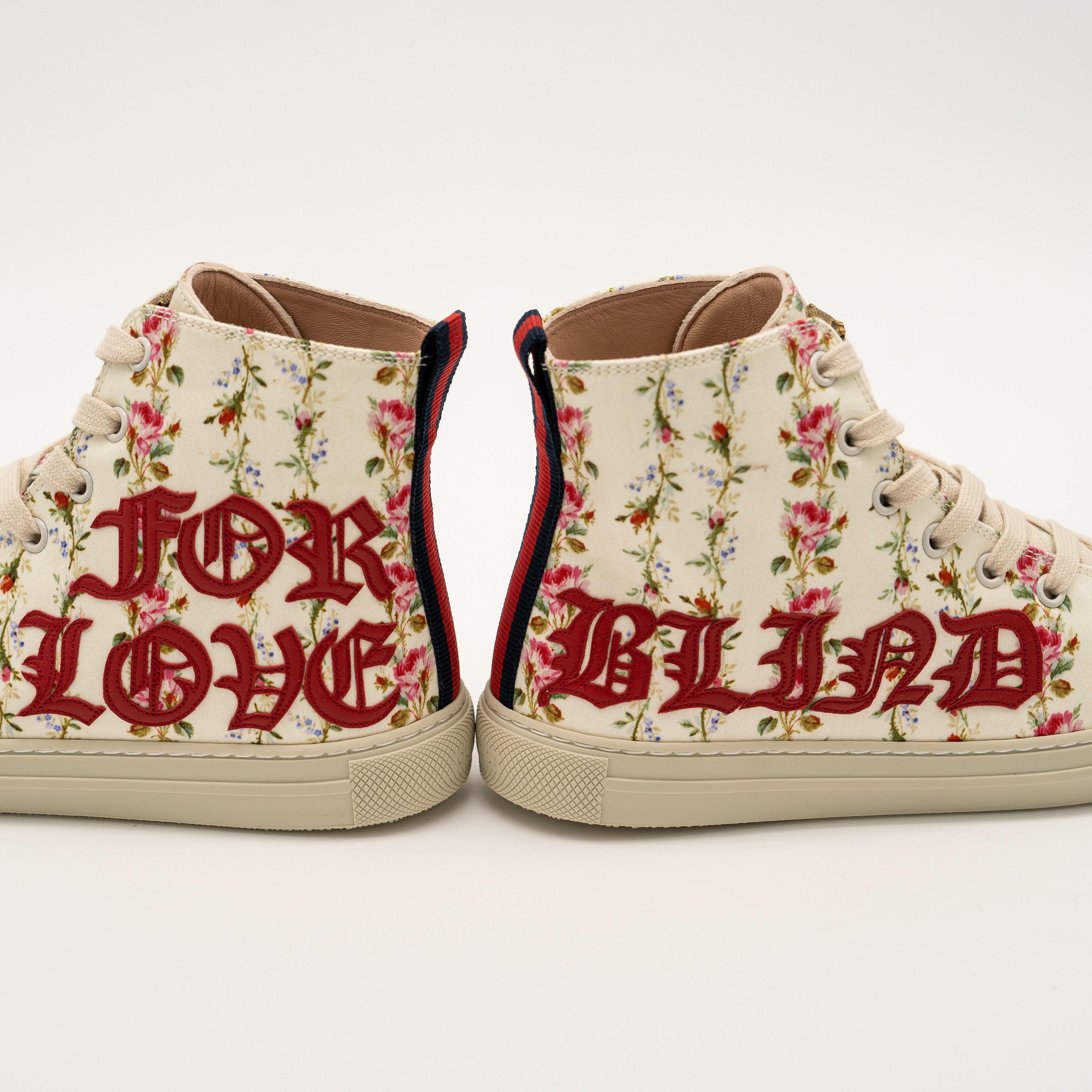 Gucci 37eu 7us Gucci Blind For Love Floral Print High Top Sneakers Size US 7 / IT 37 - 5 Thumbnail