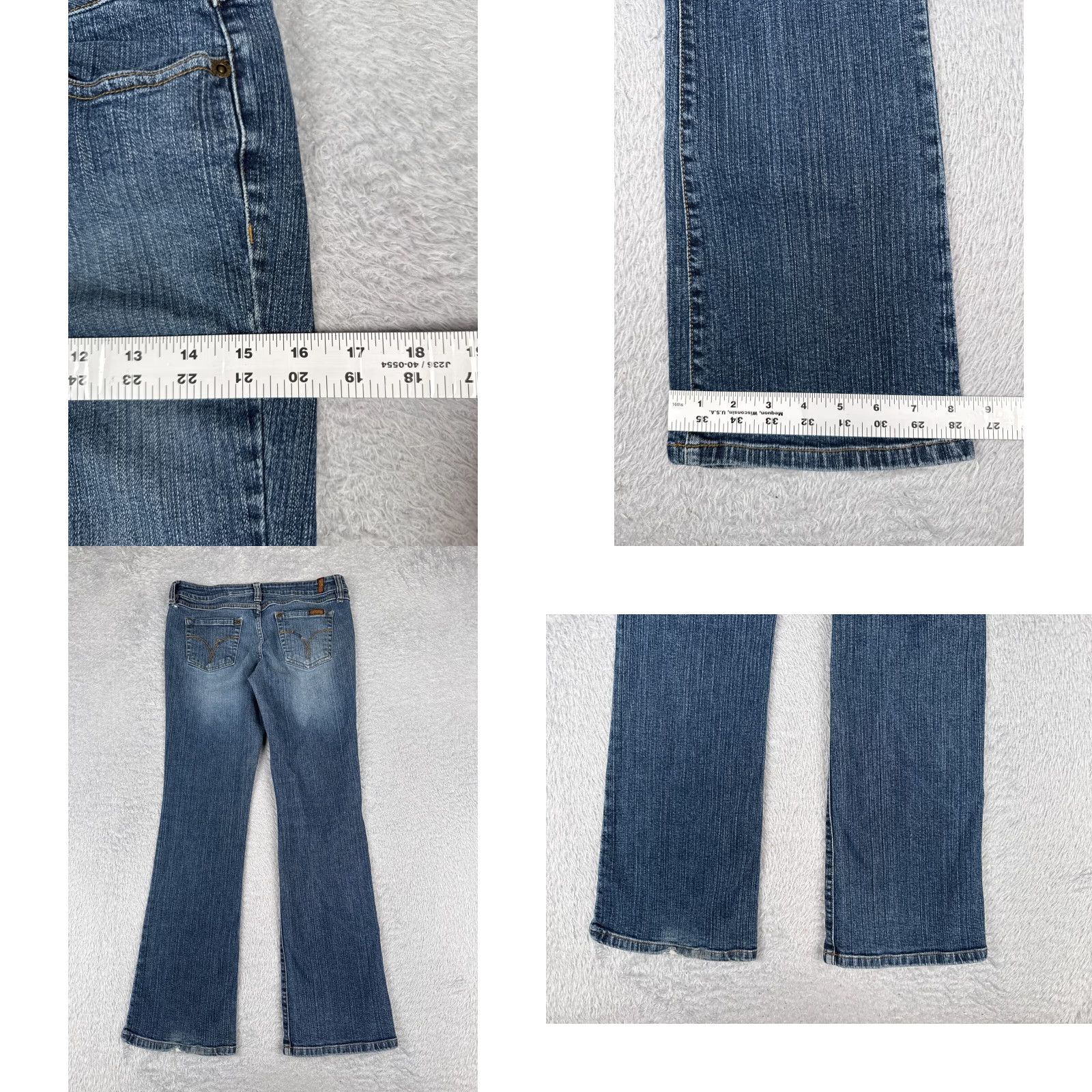 Vintage Zana Di Jeans Junior 9 Blue Denim Cotton Blend Bootcut Flare Low Rise 28x30 Size 30" / US 8 / IT 44 - 9 Thumbnail