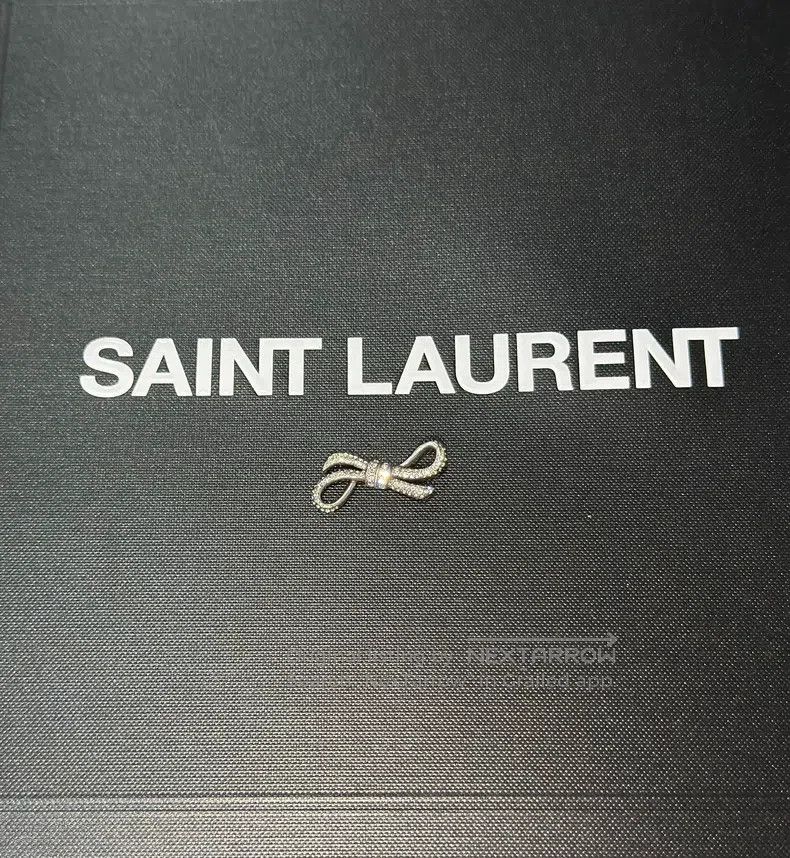 Saint Laurent Paris Saint Laurent Paris Crystal Bow Brooch Size ONE SIZE - 1 Thumbnail