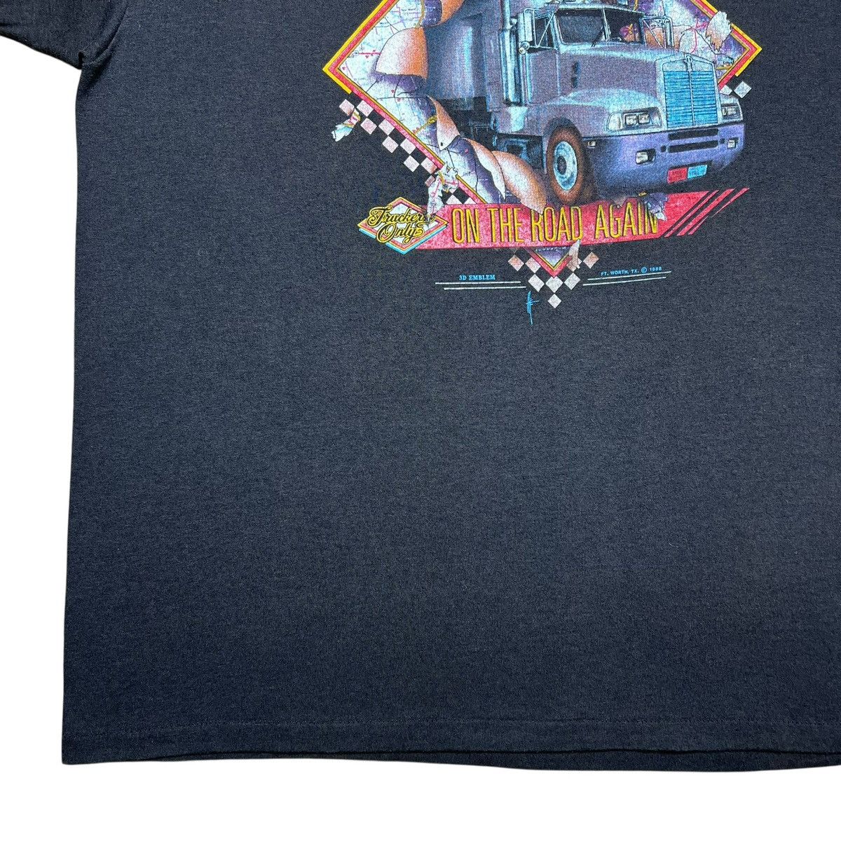 Other Vtg 1988 Truckers Only On The Road Again 3D Emblem T-Shirt Size US XL / EU 56 / 4 - 8 Thumbnail