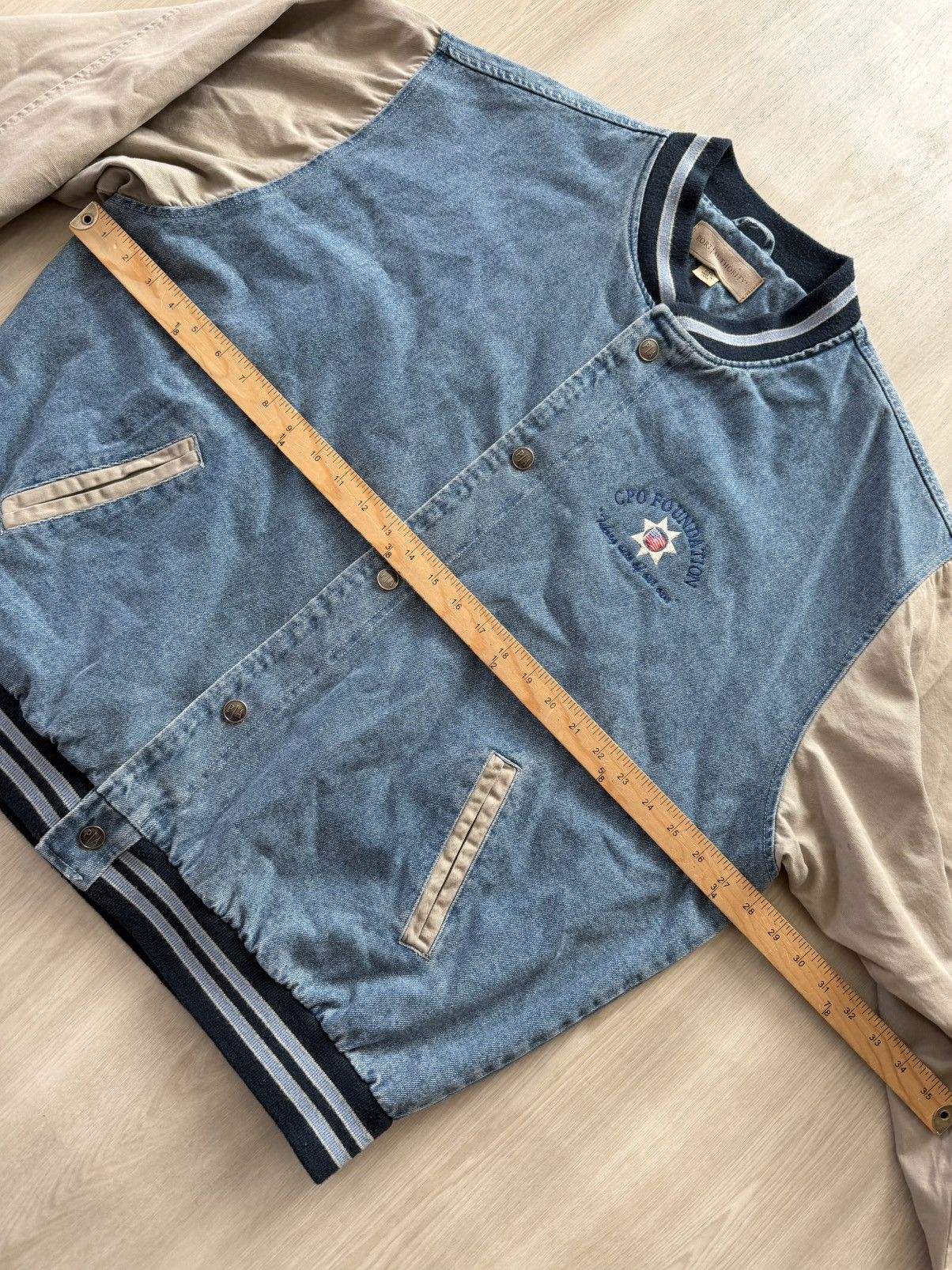 Port Authority Vintage Port Authority Denim Varsity Jacket Sz 2XL Size US XXL / EU 58 / 5 - 3 Thumbnail