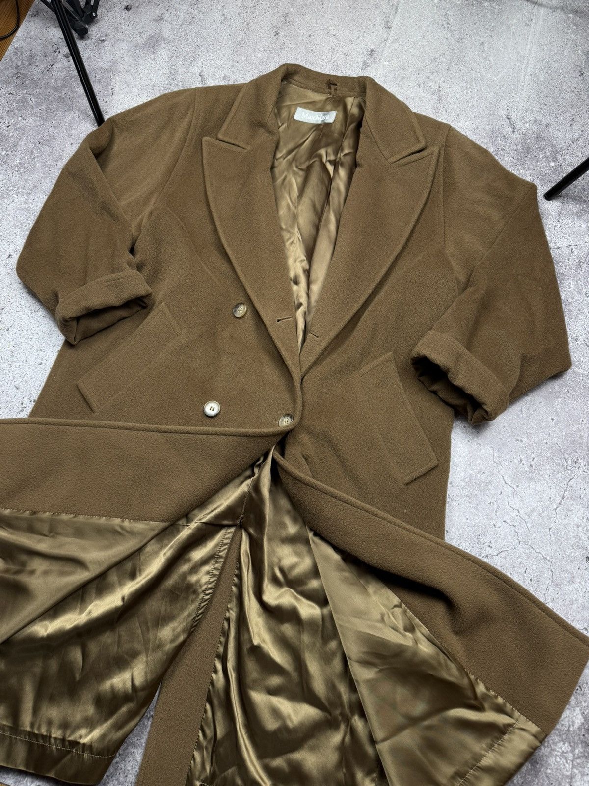 Max Mara 💥Vintage Max Mara Double Breasted Collar Virgin Wool Coat Size L / US 10 / IT 46 - 7 Thumbnail