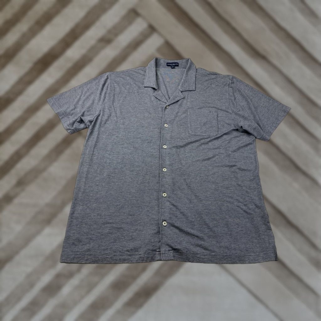 Peter Millar Peter Millar Shirt Indigo Mens XL Amalfi Camp Stretch Button Up Shirt Size US XL / EU 56 / 4 - 1 Thumbnail