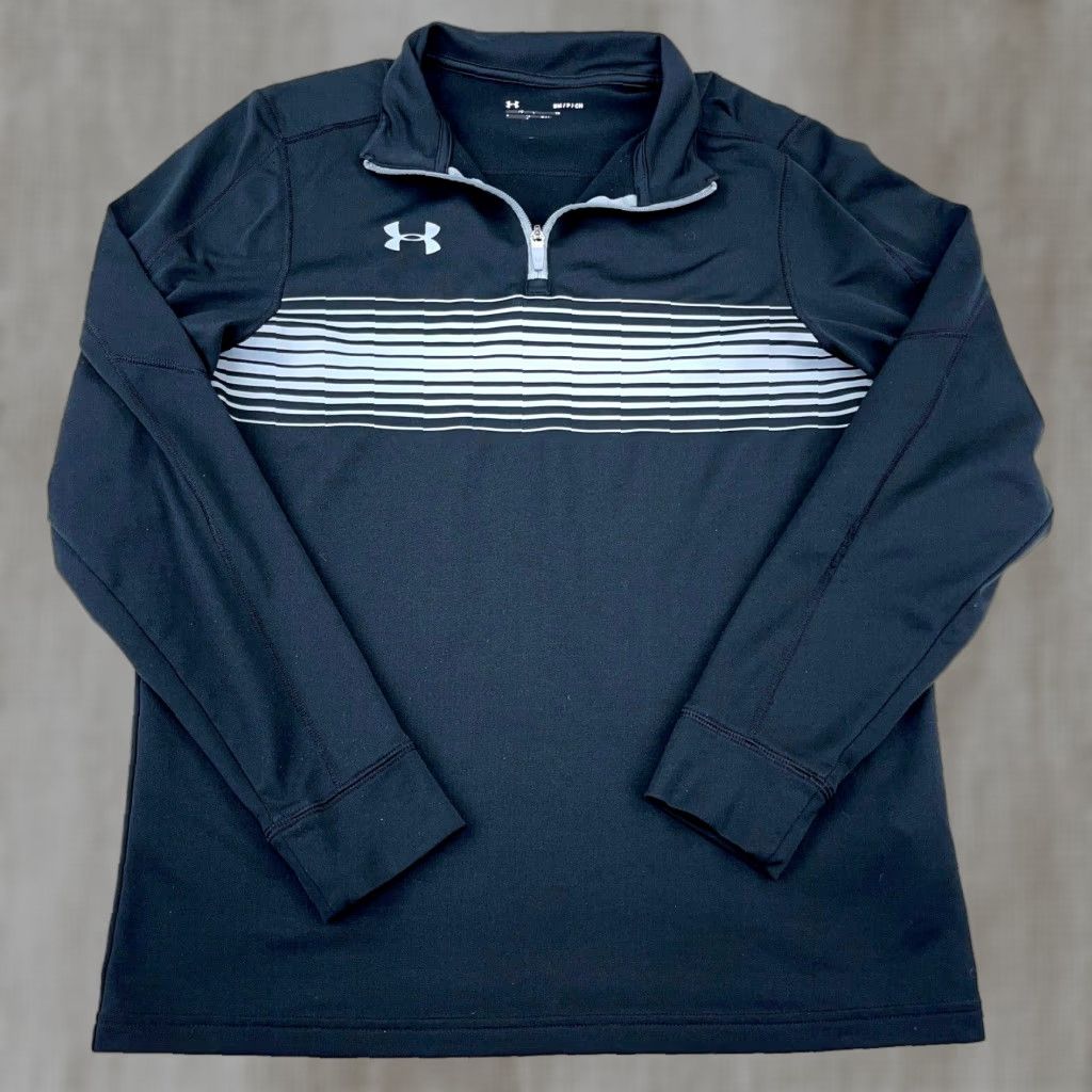 Under Armour Under Armour Sweatshirt Men S Black Gray Pullover 1/4 Zip Mock Neck Performance Sports Classic Knit Jersey2018 Size US S / EU 44-46 / 1 - 1 Thumbnail