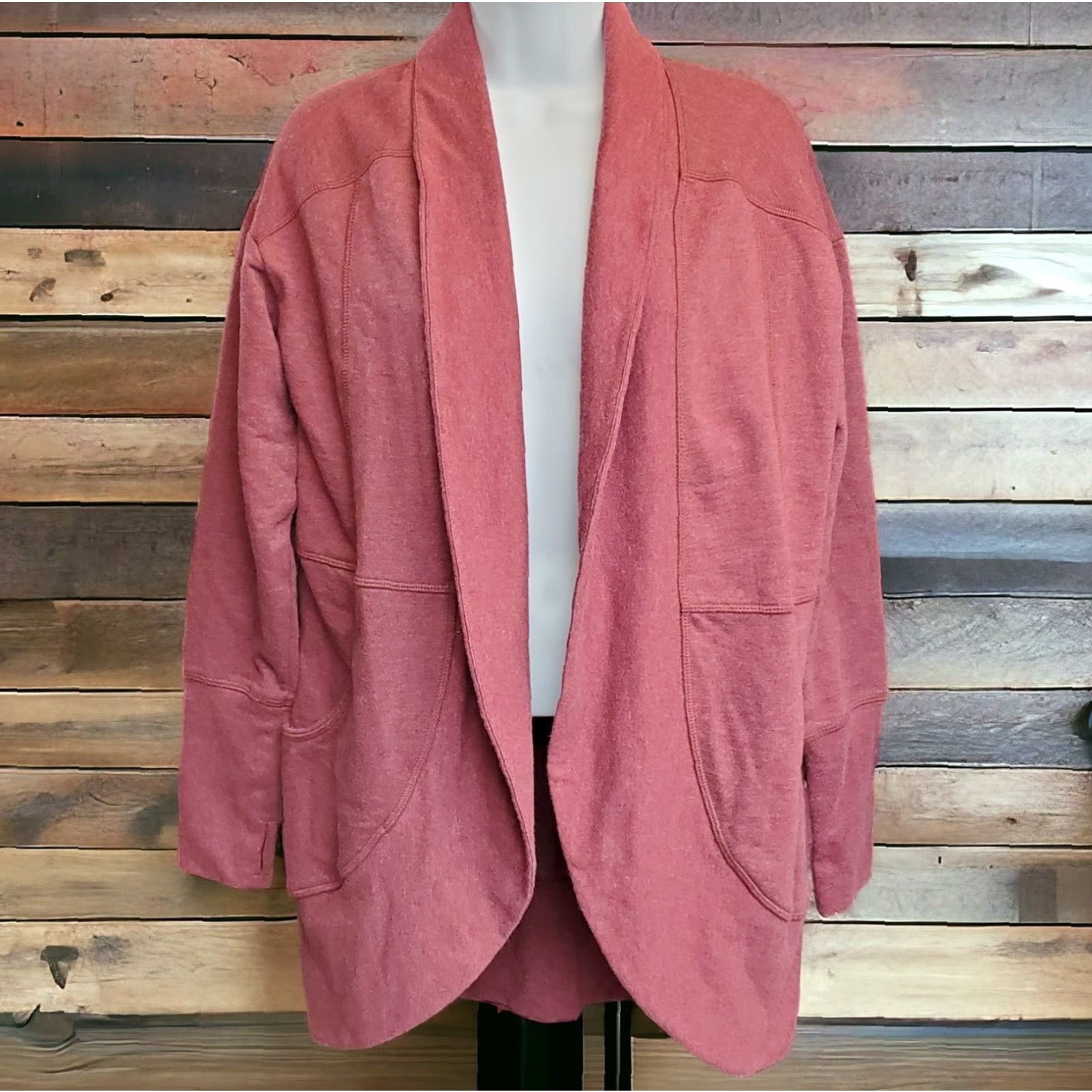 Eddie Bauer Eddie Bauer Camp Fleece Wrap Sweater Cardigan Womens Small Red Open Front Casual Swal Size S / US 4 / IT 40 - 2 Thumbnail