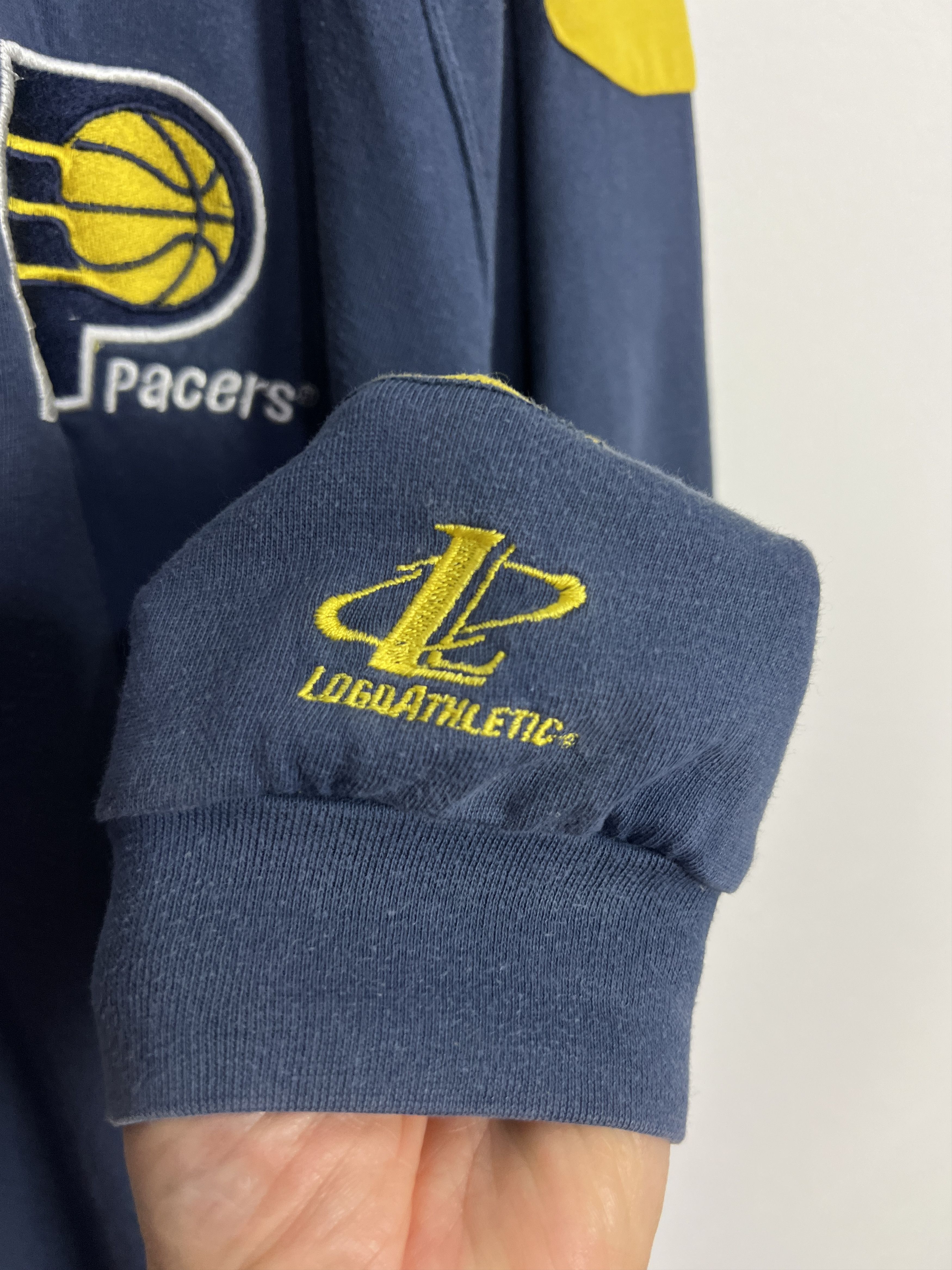 Logo Athletic Indiapa Pacers NBA Long Sleeve Jersey Blue Yellow Sweatshirt Size US M / EU 48-50 / 2 - 4 Thumbnail