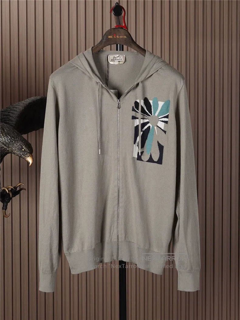 Hermes Full Zip Hooded Knit Jacket