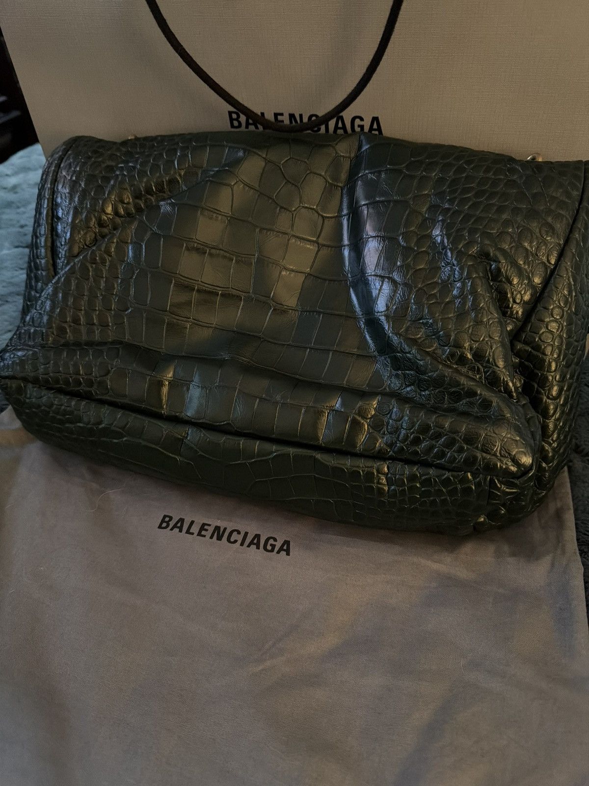 Balenciaga Green Crocodile Balenciaga Bag Size ONE SIZE - 5 Thumbnail