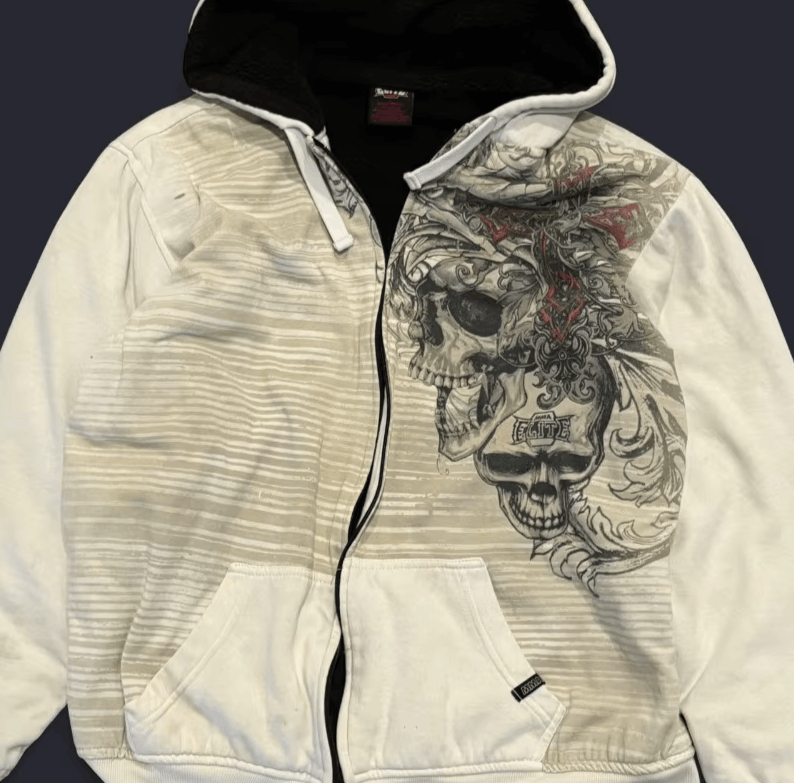 Japanese Brand 25 American New Oversized Skull Print Hoodies Size US XL / EU 56 / 4 - 1 Thumbnail