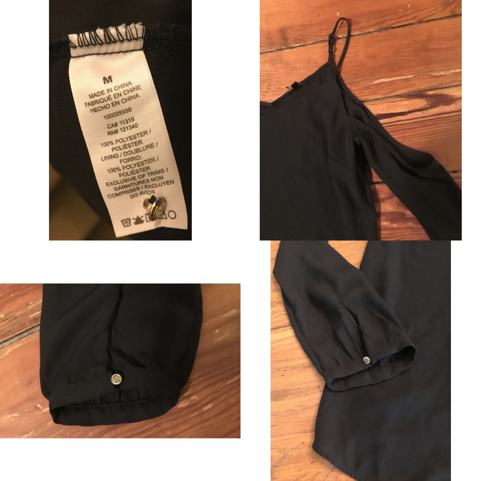 Vintage VINTAGE Dynamite Open Shoulder Black Top Shirt Womens Size M / US 6-8 / IT 42-44 - 8 Thumbnail